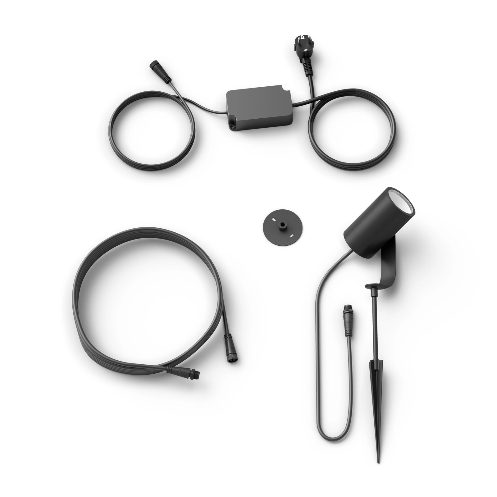 Reflektor Ogrodowy Wbijany LED 8W 590lm IP65 White and Color Ambiance RGB + TW Czarna Inteligentna SMART Zigbee Bluetooth Lily Philips HUE - skład produktu