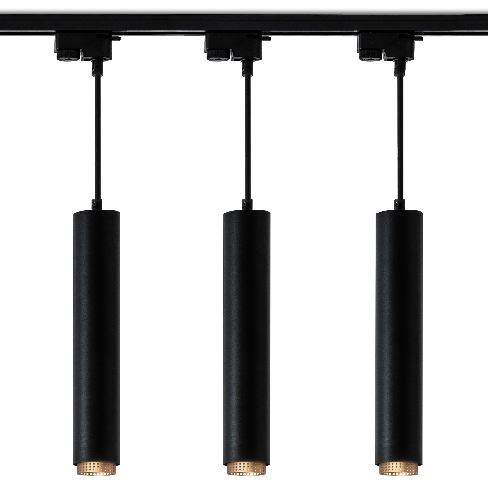 ZESTAW Szynoprzewód Listwa Szyna 1m + 3x Lampa Sufitowa Wisząca GU10 Oświetlenie Szynowe LUMILED - główne zdjęcie produktu