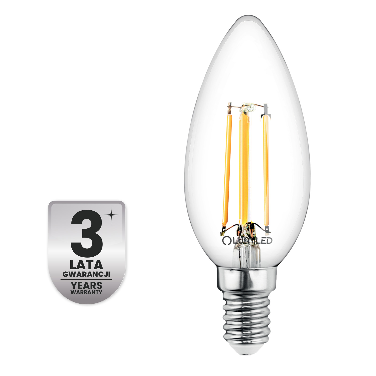 Żarówka LED E14 Świeczka B35 2,2W 470lm = 40W 2700K Ciepła 360° Filament KLASA A LUMILED - czwarta cecha produktu