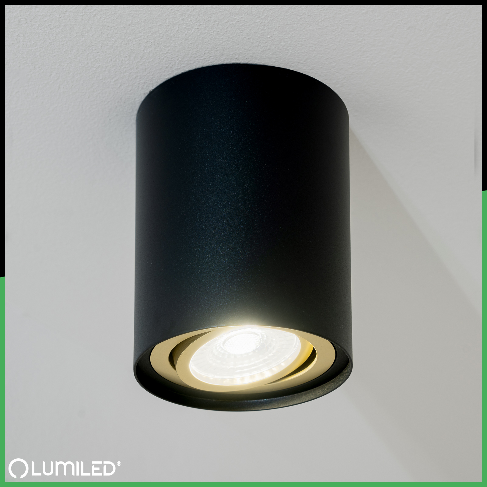 Oprawa Natynkowa HALOGENOWA Spot Tuba Ruchoma GU10 Okrągła Czarno-Złota 84mm AMAT-M LUMILED - pierwsza cecha produktu