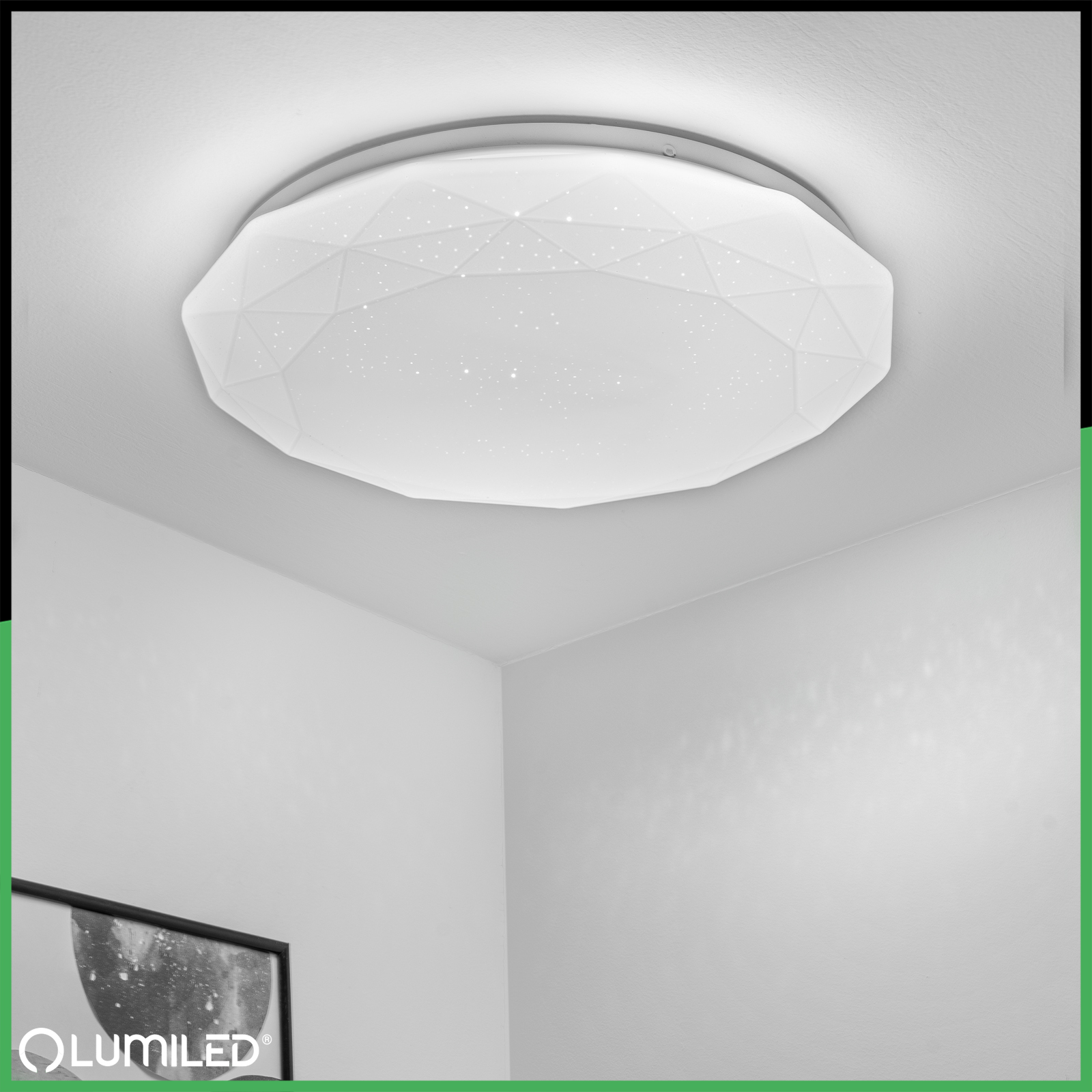Plafon LED Lampa Sufitowa Natynkowa 12W IP44 Okrągły GLORY 2 DIAMENT 26cm LUMILED - pierwsza cecha produktu