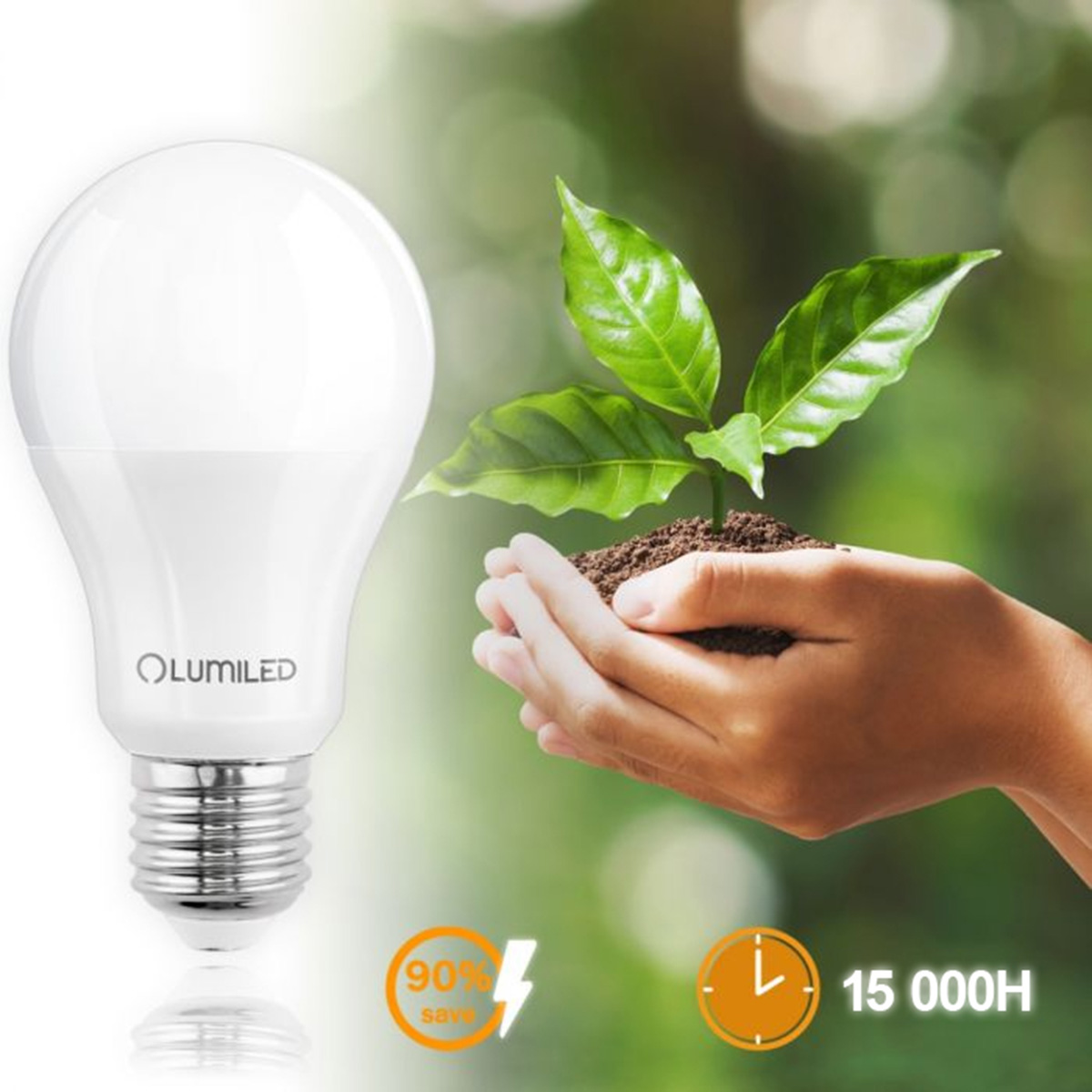 Żarówka LED E27 A60 10W = 75W 1055lm 4000K Neutralna 260° LUMILED - druga cecha produktu