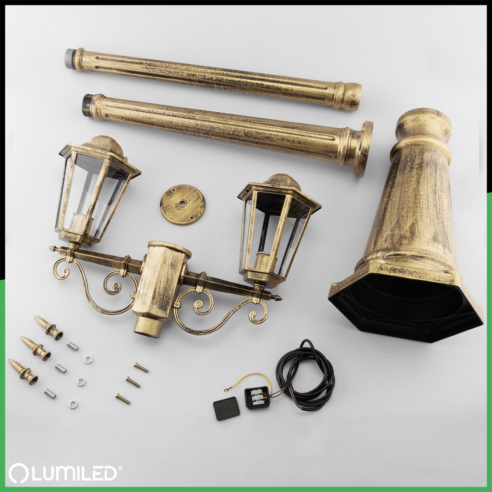 Lampa Ogrodowa Stojąca LED Słupek 2m E27 Latarnia Zewnętrzna Dekoracyjna BELLIS LUMILED - skład produktu