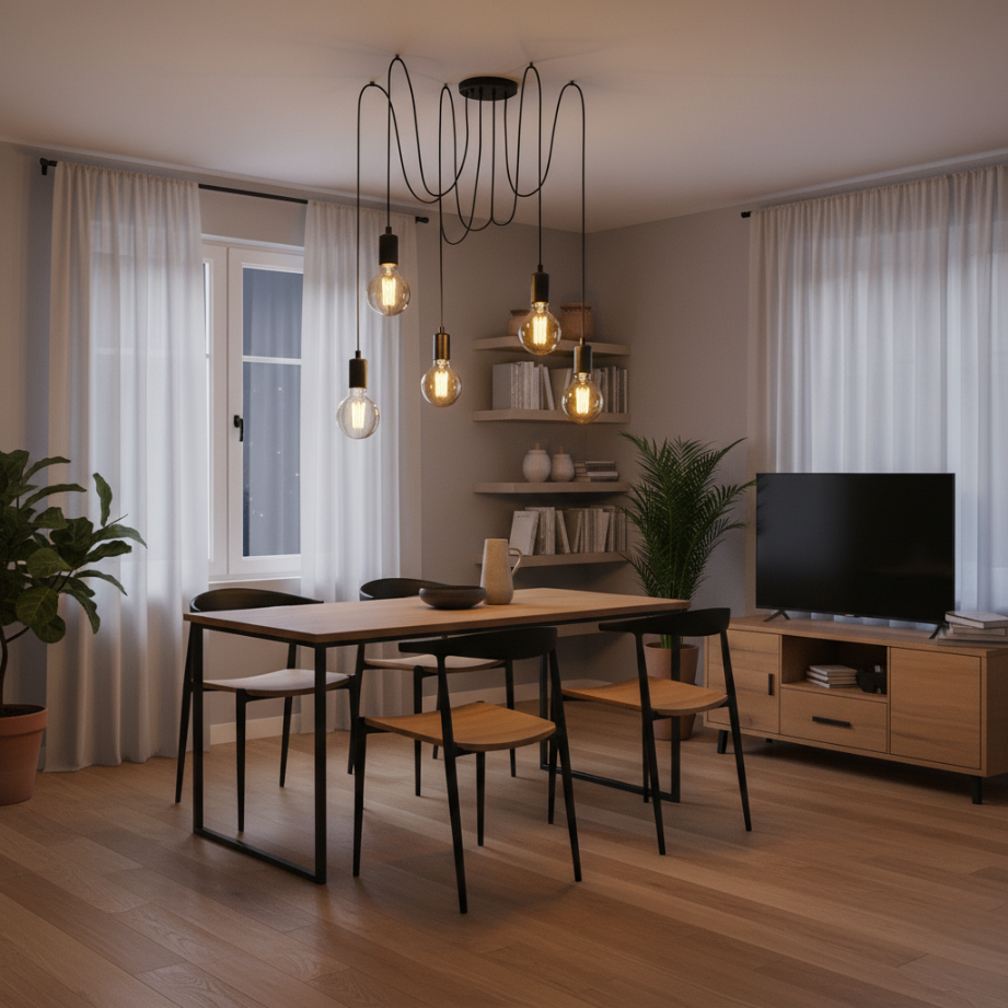 Lampa wisząca sufitowa ARANE PAJĄK 5 ramion do LED 5x E27 LUMILED - obszar zastosowań