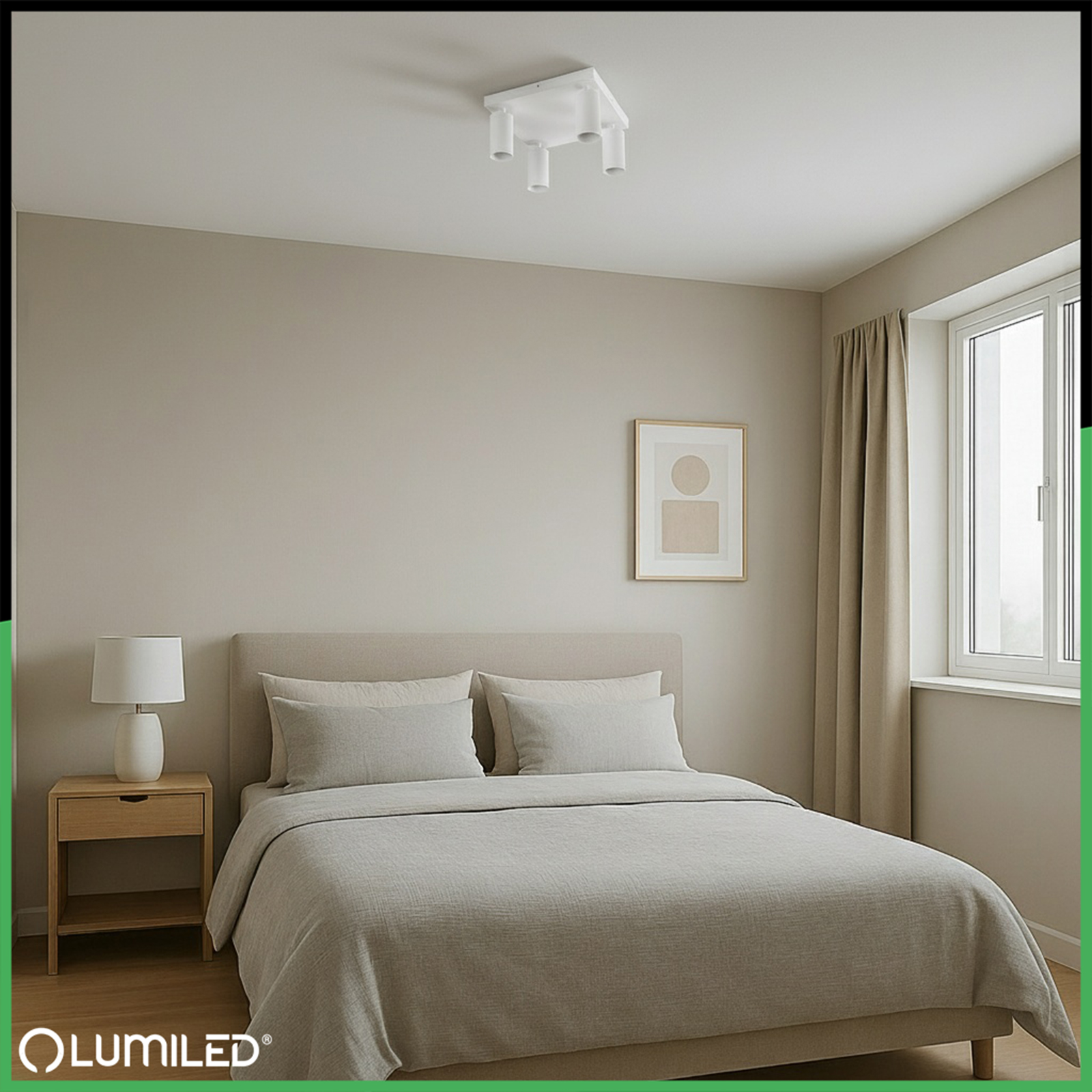 Lampa Sufitowa Plafon SPOT TUBA Reflektor Oprawa Halogenowa 4x GU10 TABULA LUMILED - obszar zastosowań
