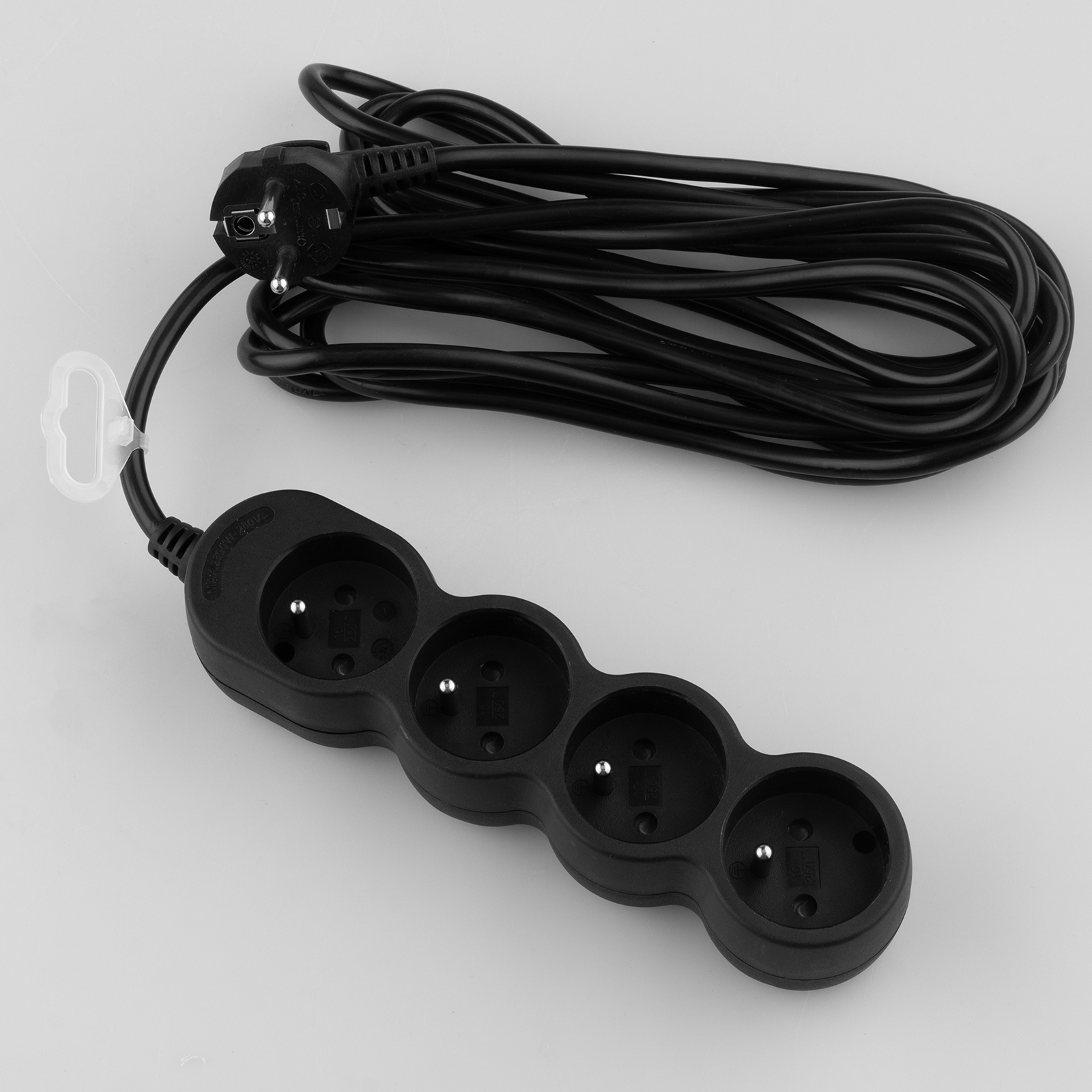 Przedłużacz Sieciowy Kabel z Uziemieniem Listwa Zasilająca 4 Gniazda 5m Czarny Sznur Lendo Lumiled - skład produktu