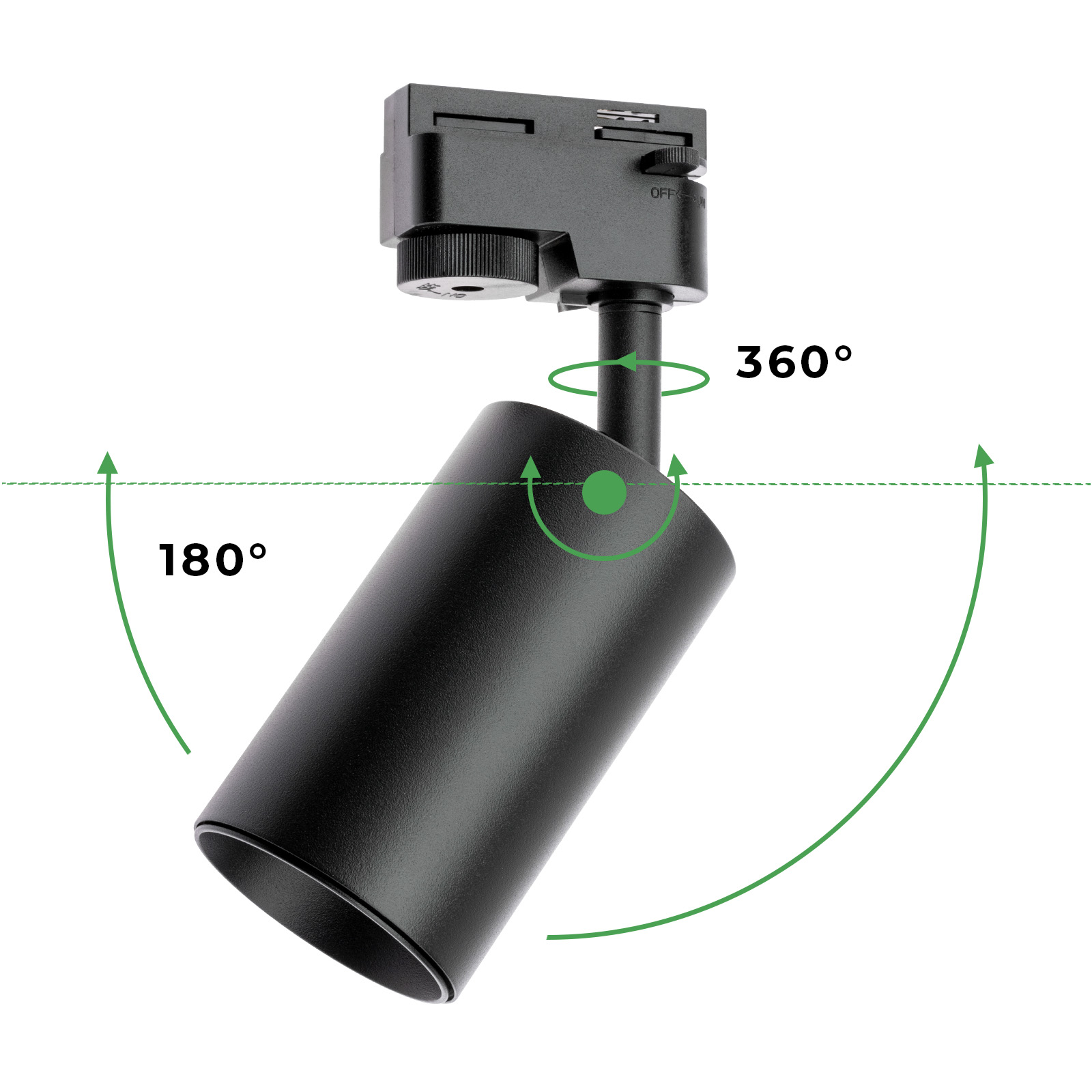 Zestaw Szyna Oświetleniowa Szynoprzewód 3m + 5x Reflektor Szynowy SAGI GU10 Czarny + Łącznik L LUMILED - pierwsza cecha produktu
