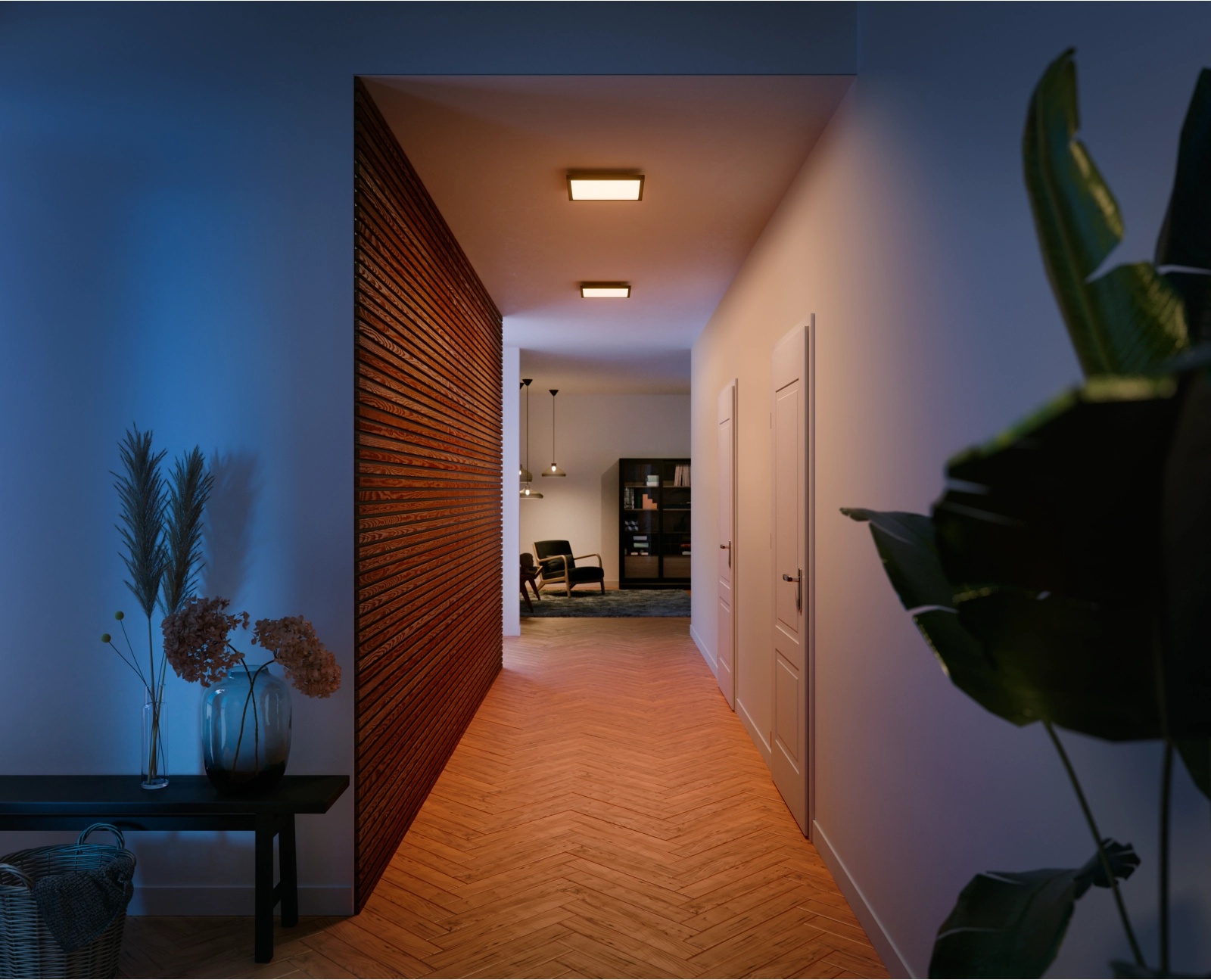 Panel LED Lampa Sufitowa Natynkowa 30x30 cm 19W 1940lm IP20 White Ambiance TW Czarna Inteligentna SMART Zigbee Bluetooth Aurelle Philips HUE - obszar zastosowań