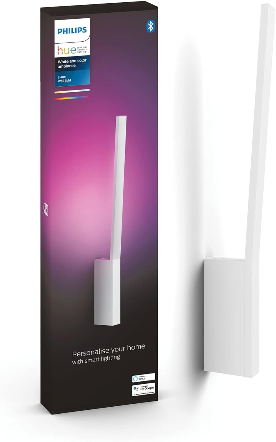 Lampa Ścienna Kinkiet LED 12.2W 850lm IP20 White and Color Ambiance RGB + TW Biała Inteligentna SMART Zigbee Bluetooth Liane Philips HUE - główne zdjęcie produktu