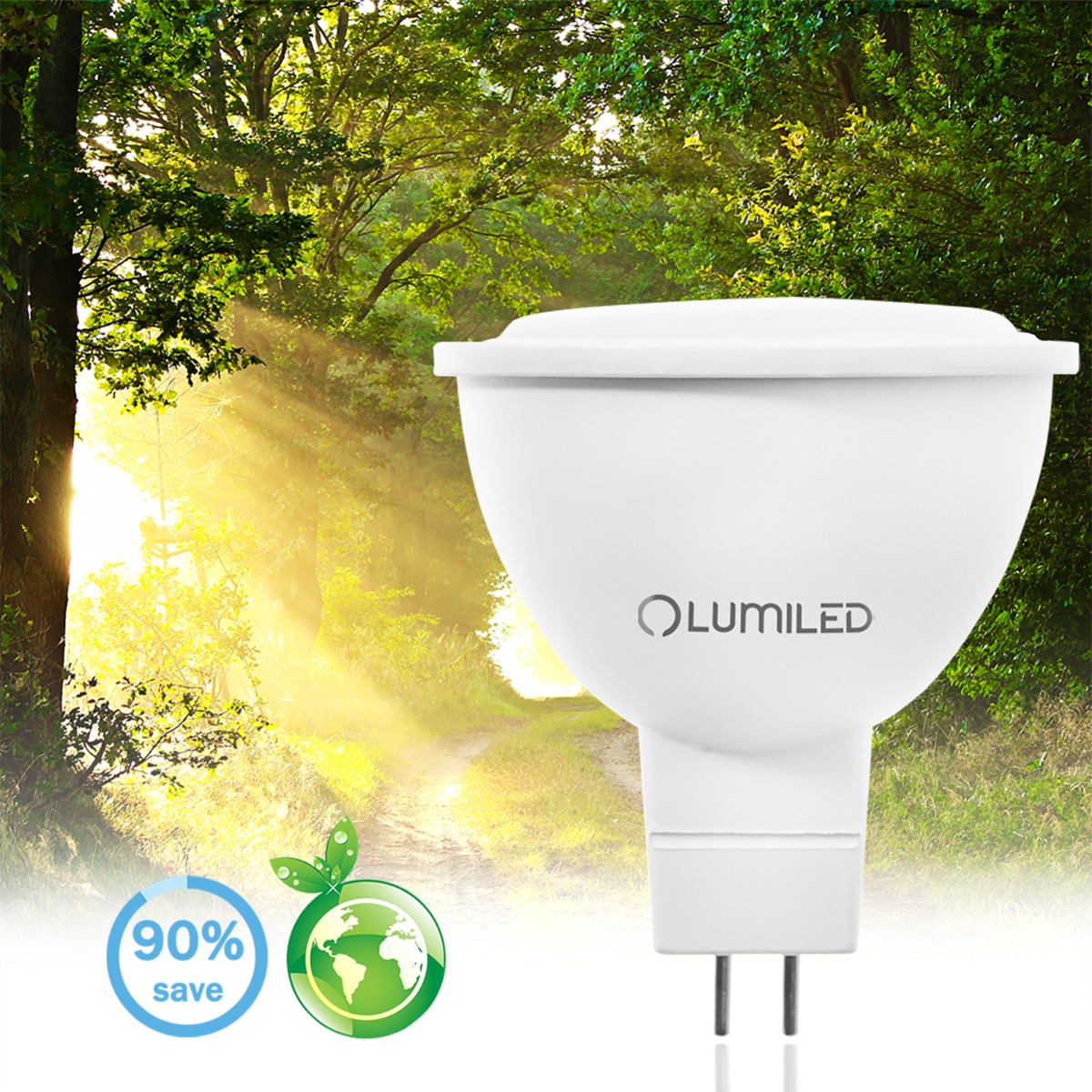 Żarówka LED GU5.3 Reflektor MR16 6W = 50W 580lm 3000K Ciepła 120° LUMILED - pierwsza cecha produktu