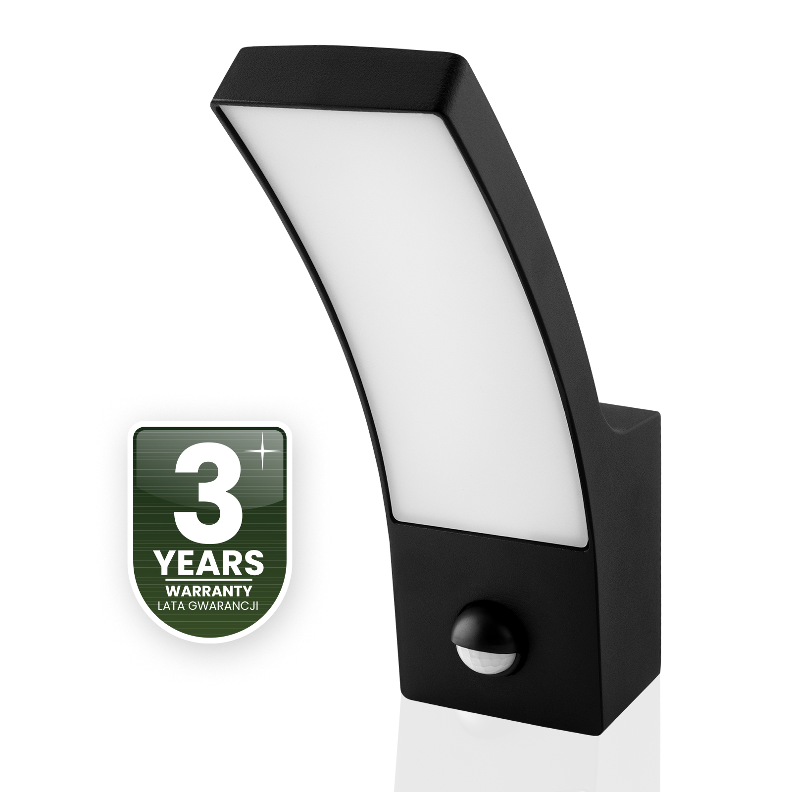 Lampa Elewacyjna LED Zewnętrzna Ścienna Czarna Kinkiet Ogrodowy 10W 4000K IP44 Czujnik Ruchu LOGIA LUMILED - trzecia cecha produktu