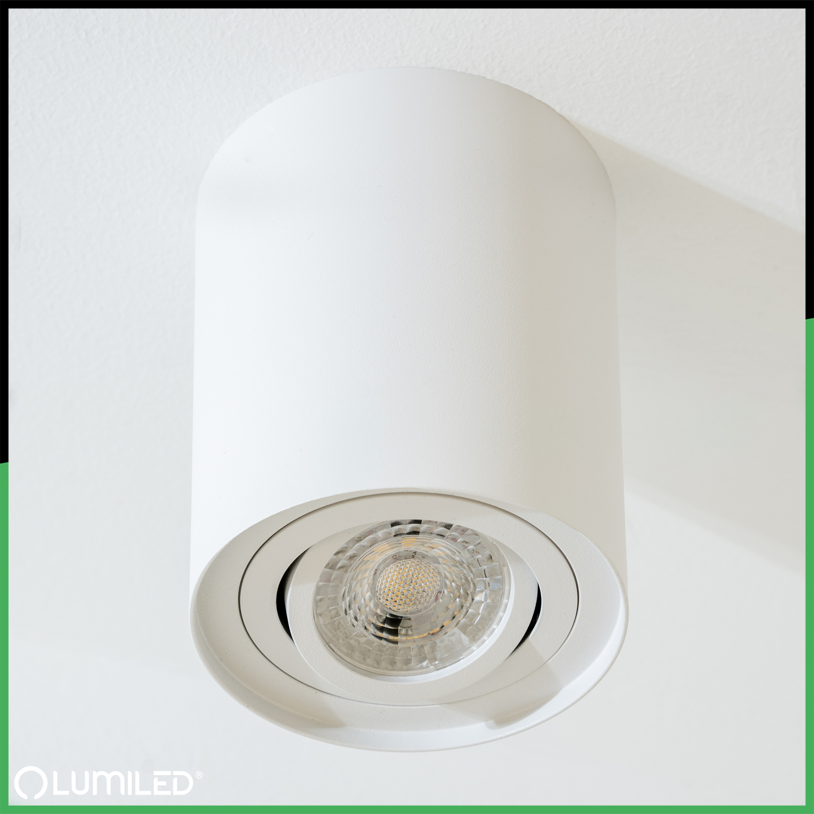 Oprawa Natynkowa HALOGENOWA Spot Tuba Ruchoma GU10 Okrągła Biała 125mm AMAT-XL LUMILED - pierwsza cecha produktu