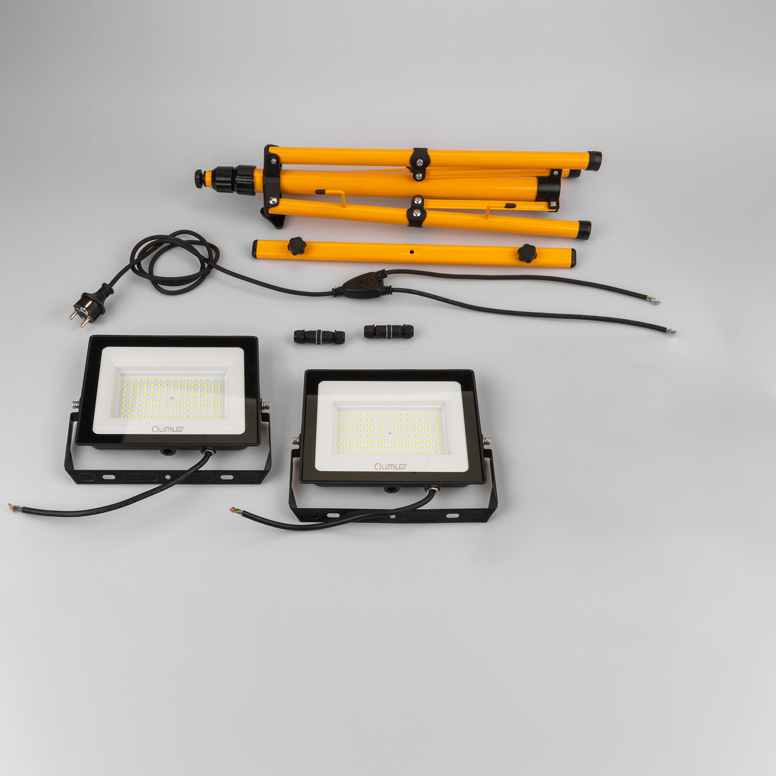 Naświetlacz LED Lampa 2x 100W Robocza Statyw Budowlany 6500K - skład produktu