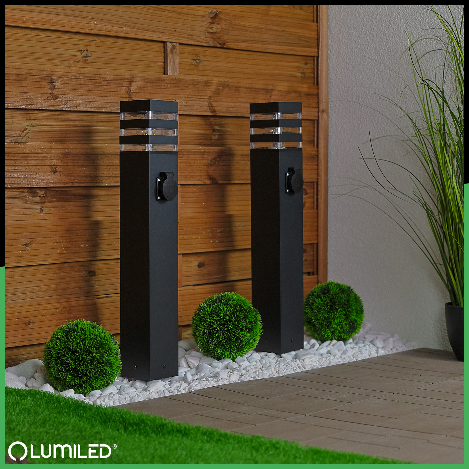 Lampa Ogrodowa Słupek Zewnętrzny Stojący E27 LED z Gniazdem TAXUS 2 60cm LUMILED - obszar zastosowań