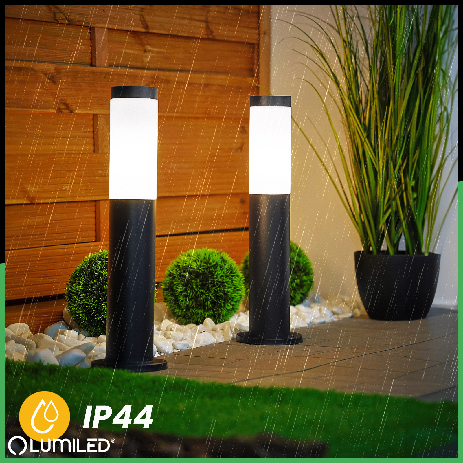 Lampa Ogrodowa Zewnętrzna E27 CZARNY SŁUPEK 45cm Lilium LUMILED - trzecia cecha produktu