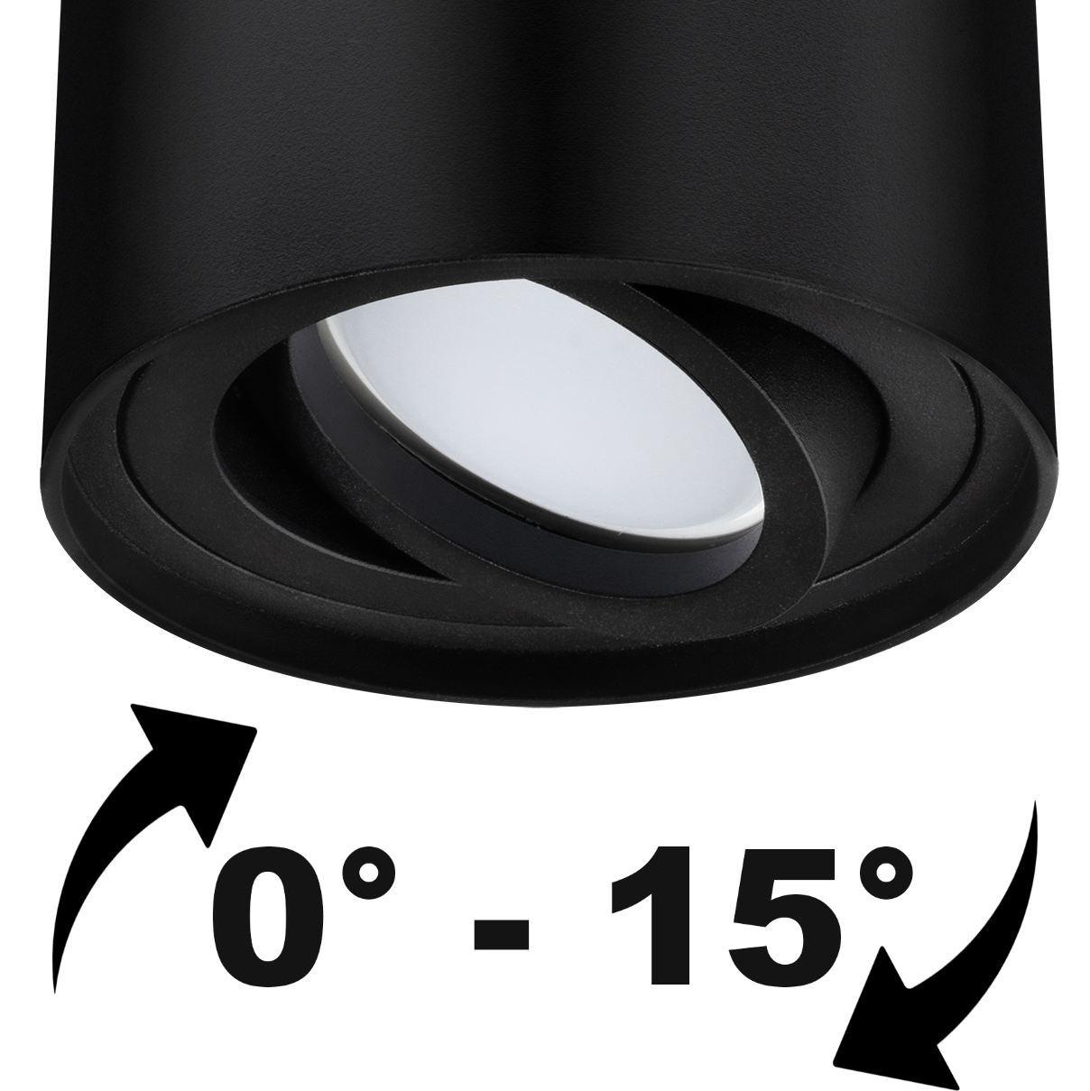 Oprawa Natynkowa HALOGENOWA Spot Tuba Ruchoma GU10 Okrągła Czarna 115mm AMAT-L LUMILED - druga cecha produktu