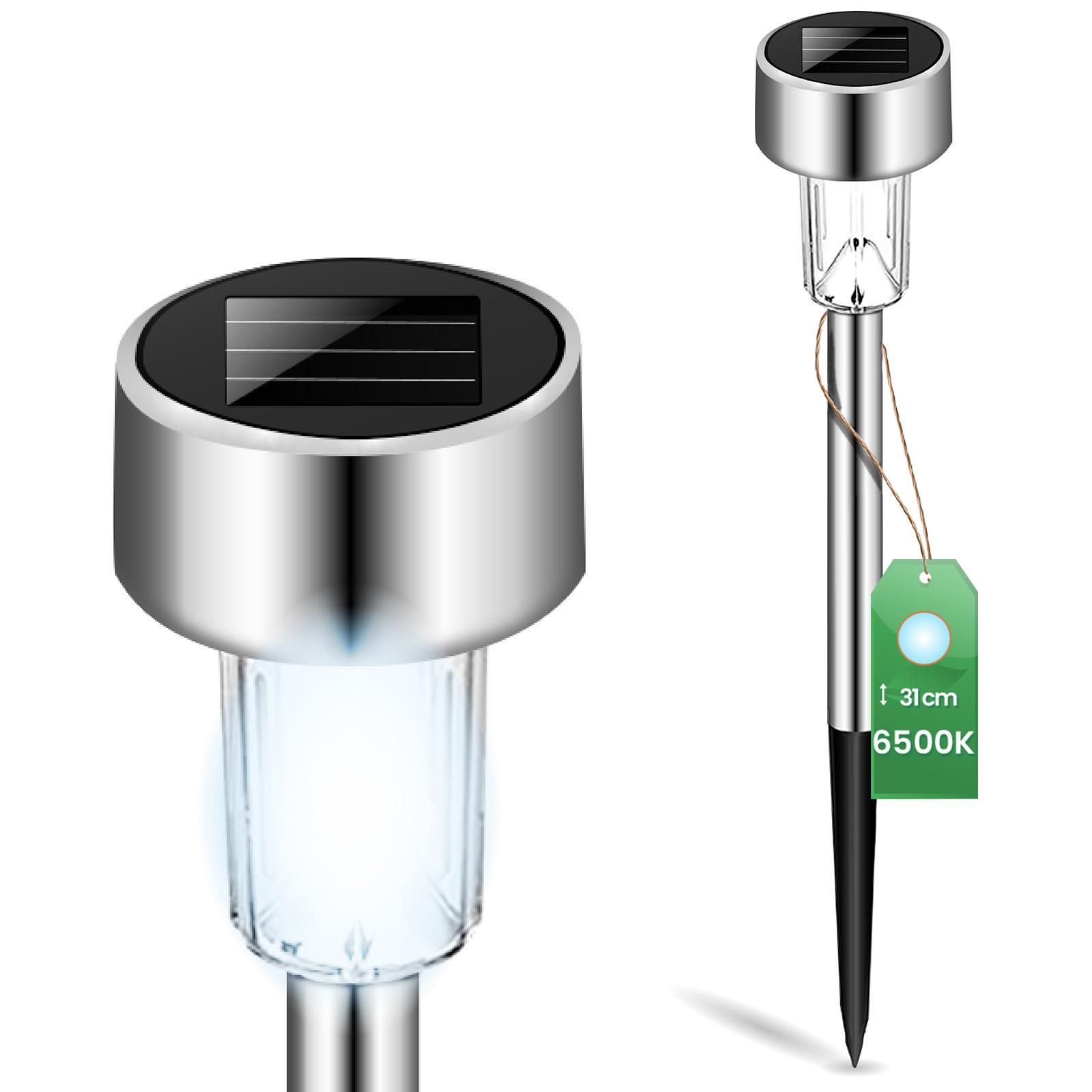 Lampa Ogrodowa LED Solarna Wbijana Chrom 6500K PALIS LUMILED - główne zdjęcie produktu