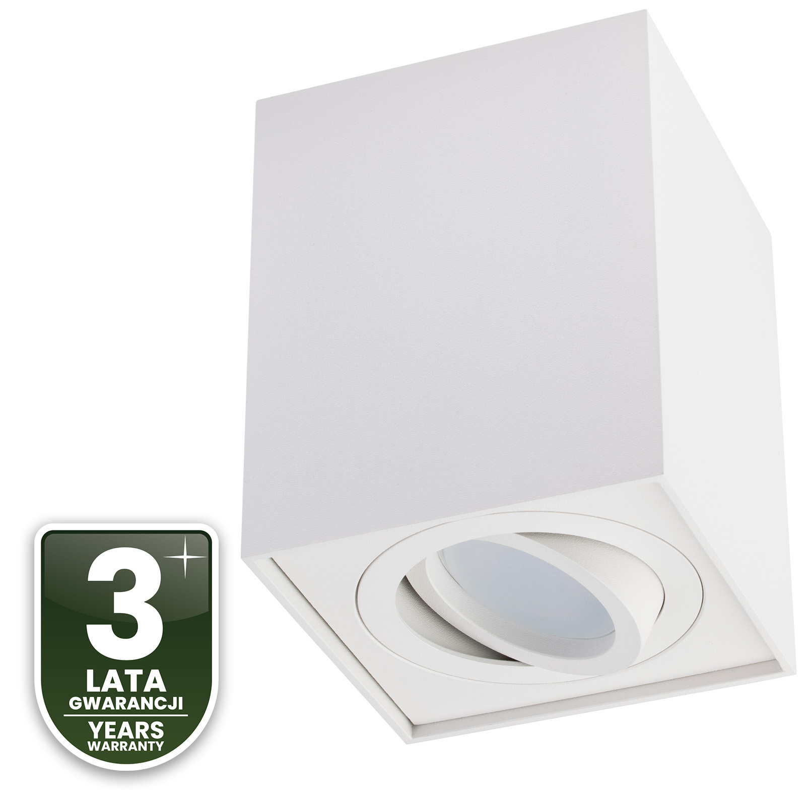 Oprawa Natynkowa HALOGENOWA Spot Tuba Ruchoma GU10 Kwadratowa Biała 115mm AMAT-L LUMILED - trzecia cecha produktu