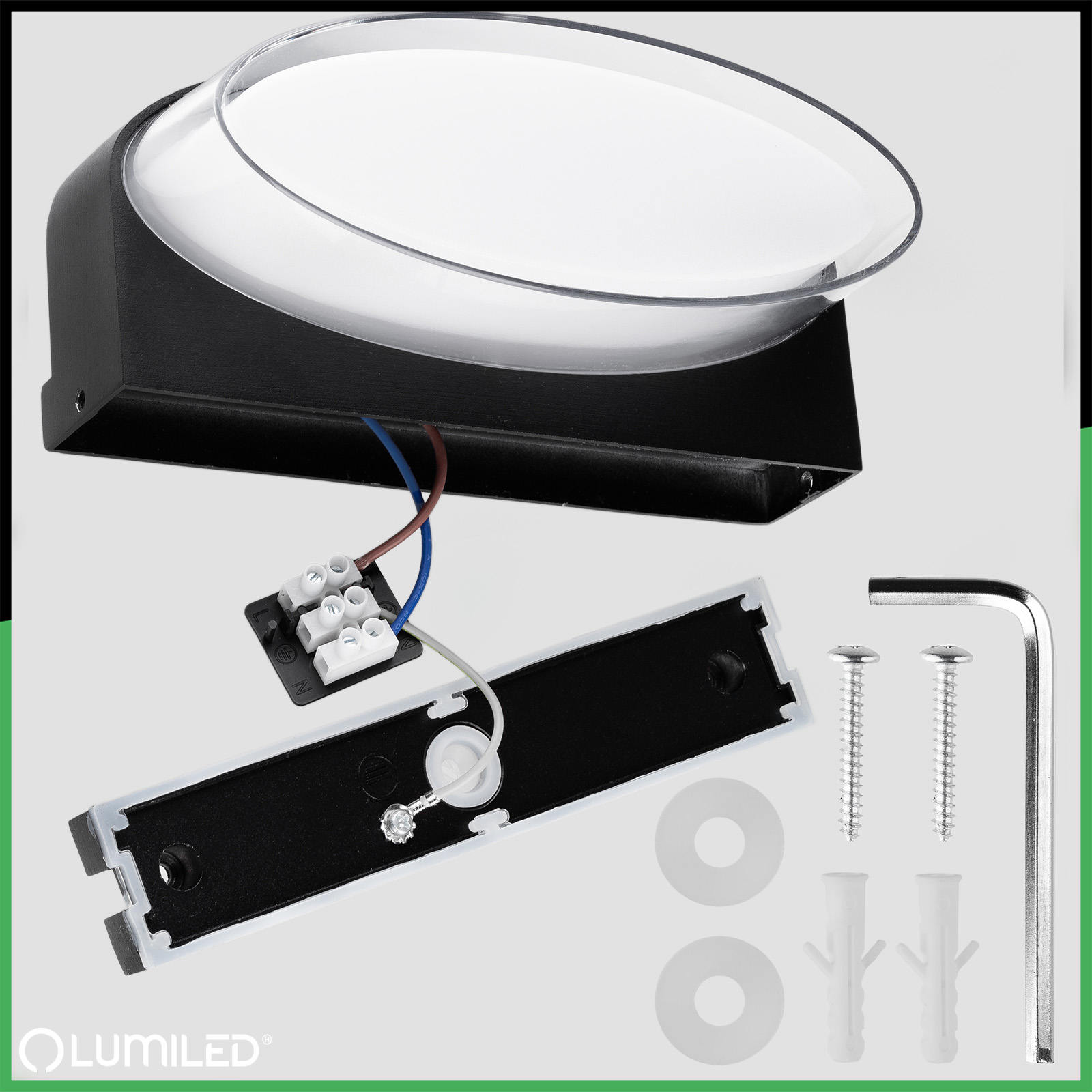 Lampa Elewacyjna LED Zewnętrzna Ścienna Kinkiet Ogrodowy Ciepła 4000K 5W IP54 SEVIA Czarna LUMILED - skład produktu