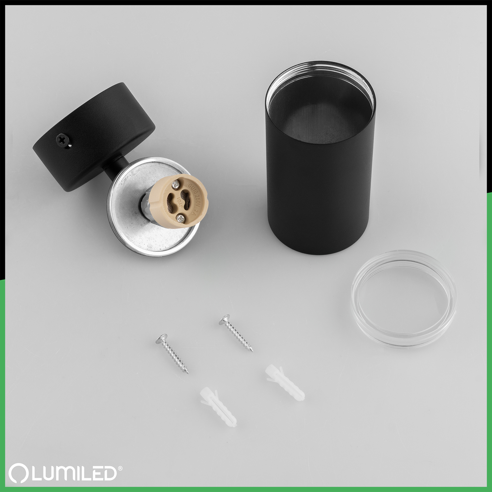 Kinkiet Ścienny Lampa Sufitowa Reflektor LED Spot GU10 IP44 ADERO Czarna Lumiled - skład produktu
