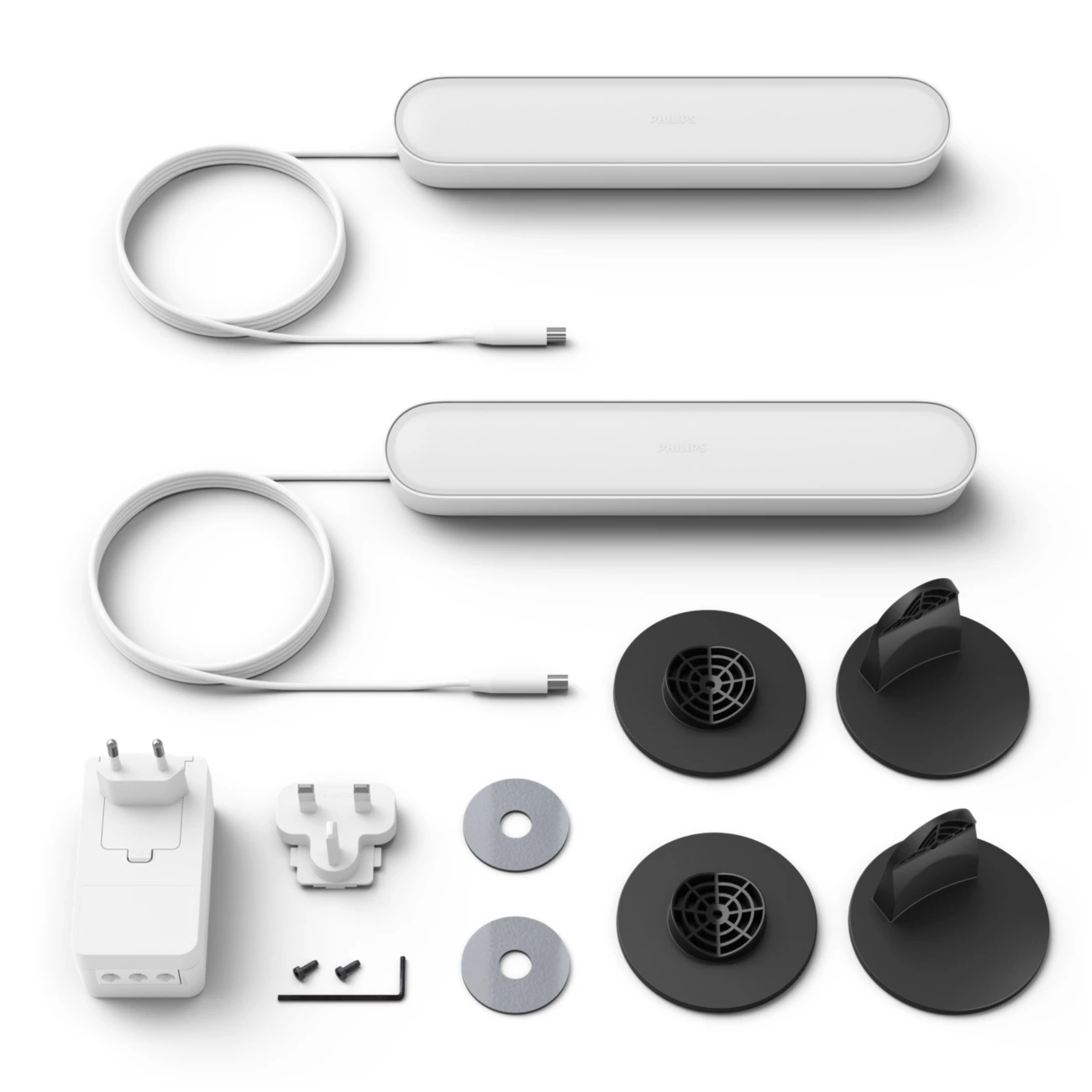 2x Lampka Biurkowa Podłużna LED 6.7W 500lm IP20 White and Color Ambiance RGB + TW Biała 25cm Inteligentna SMART Zigbee Bluetooth Play Philips HUE - skład produktu
