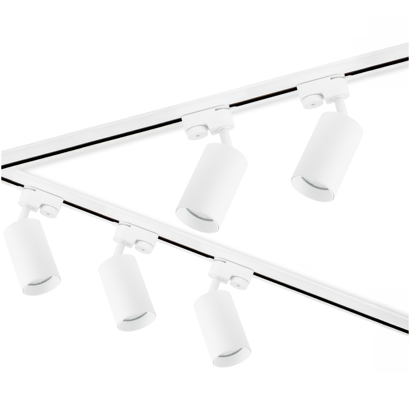 Zestaw Szyna Oświetleniowa Szynoprzewód 3m + 5x Reflektor Szynowy SAGI GU10 Biały + Łącznik L LUMILED - główne zdjęcie produktu
