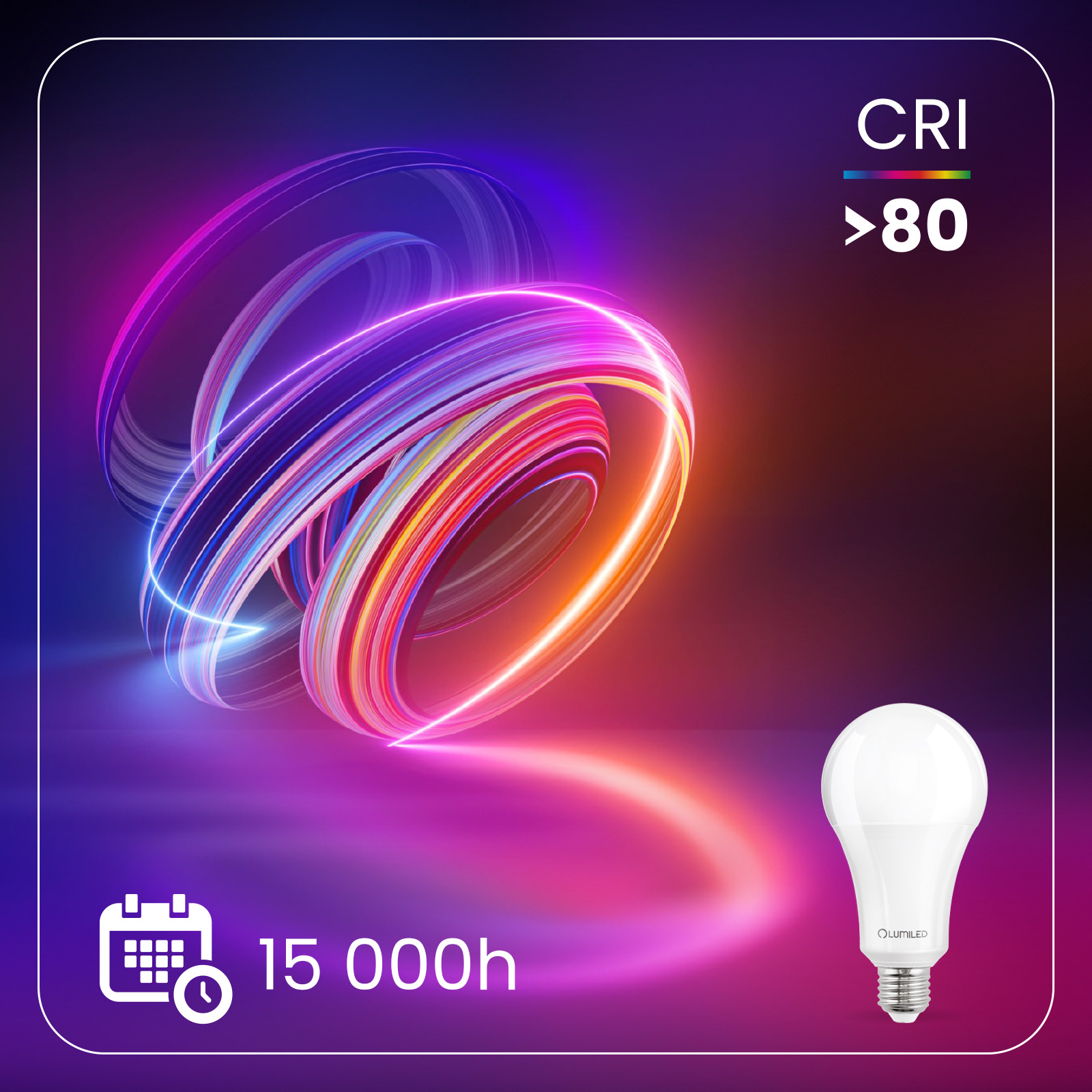 Żarówka LED E27 A95 24W = 200W 3452lm 6500K Zimna 260° LUMILED - druga cecha produktu