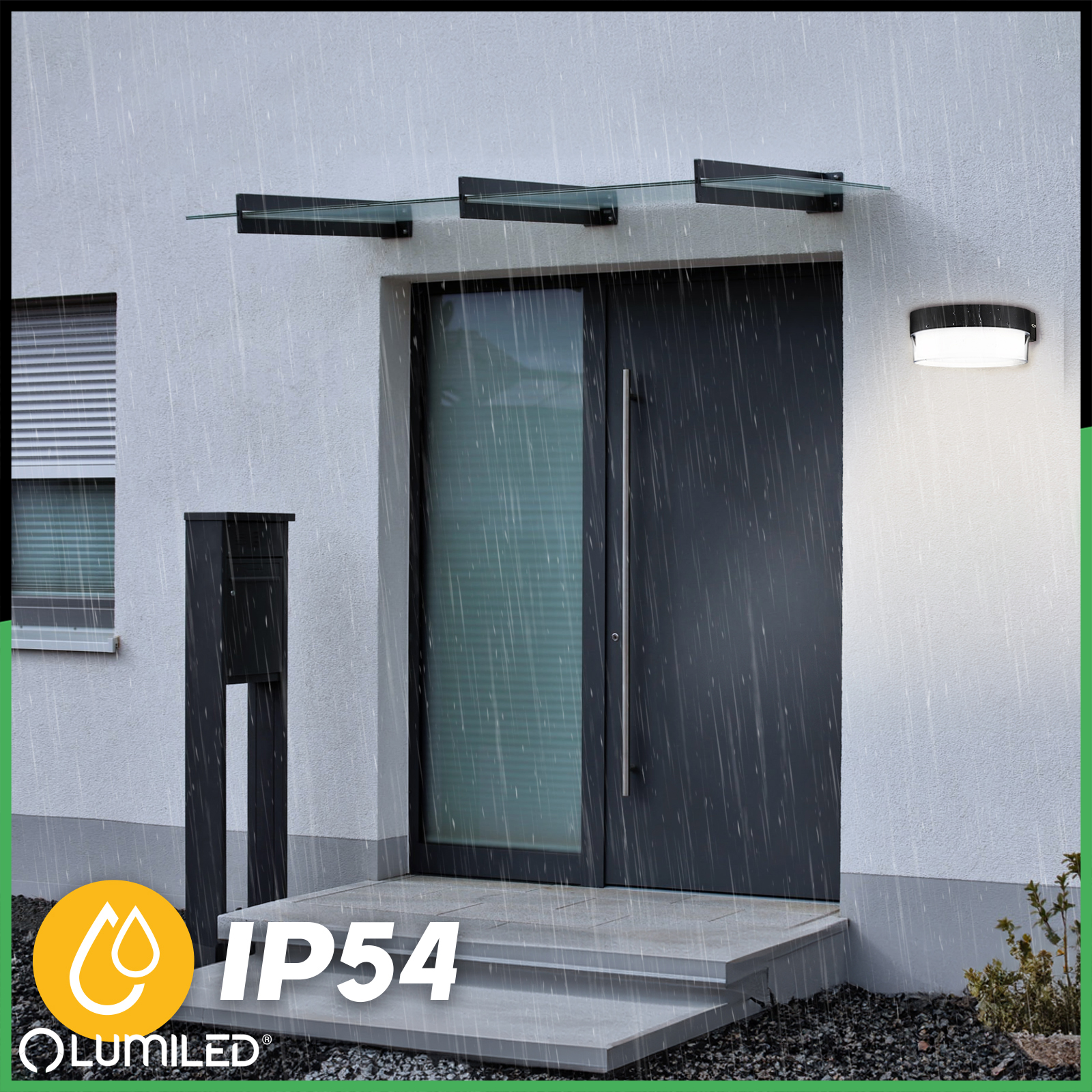 Lampa Elewacyjna LED Zewnętrzna Ścienna Kinkiet Ogrodowy Ciepła 4000K 5W IP54 SEVIA Czarna LUMILED - pierwsza cecha produktu