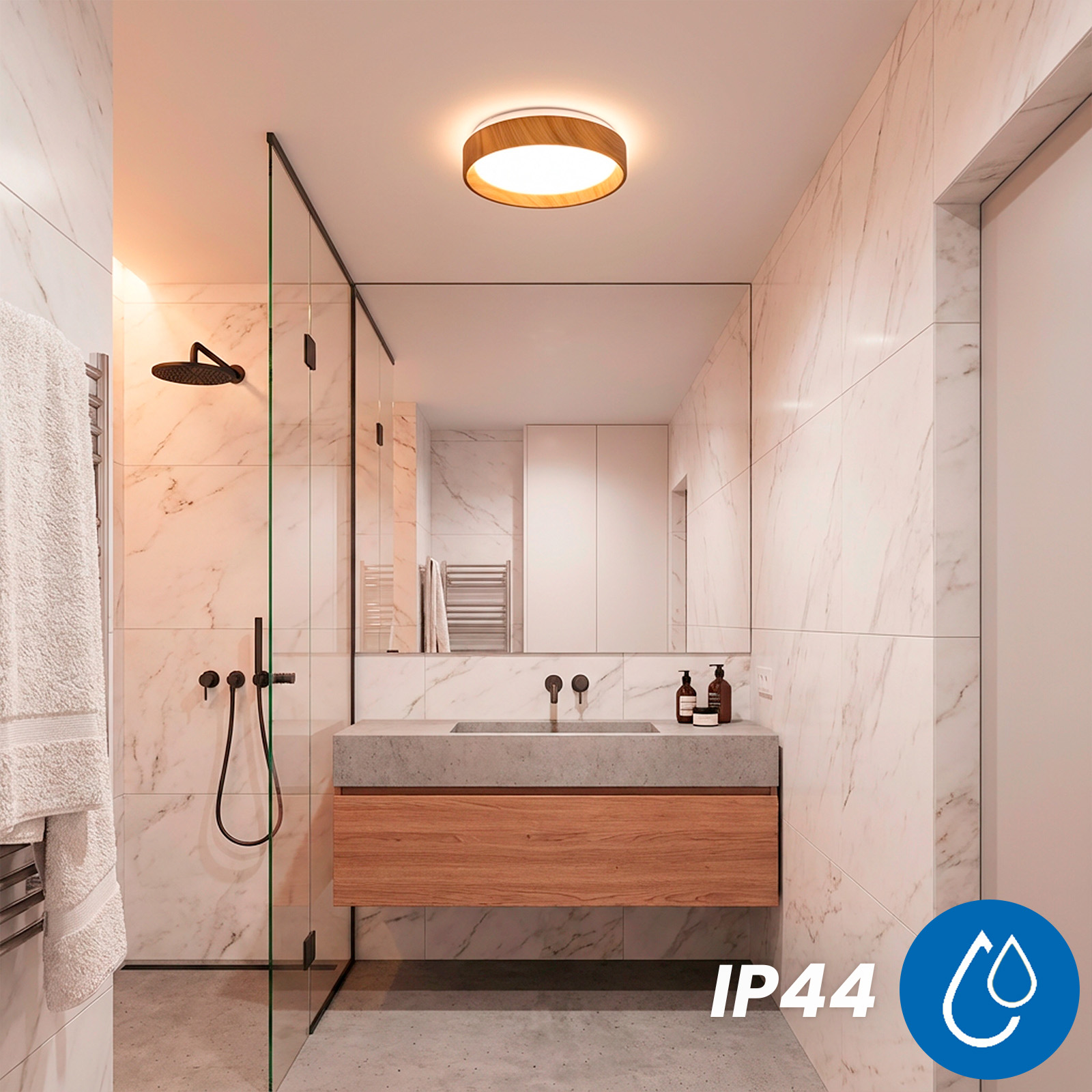 Plafon LED Panel Natynkowy Lampa Sufitowa Oprawa WOODY 24W 4000K Okrągły IP44 32cm LUMILED - druga cecha produktu