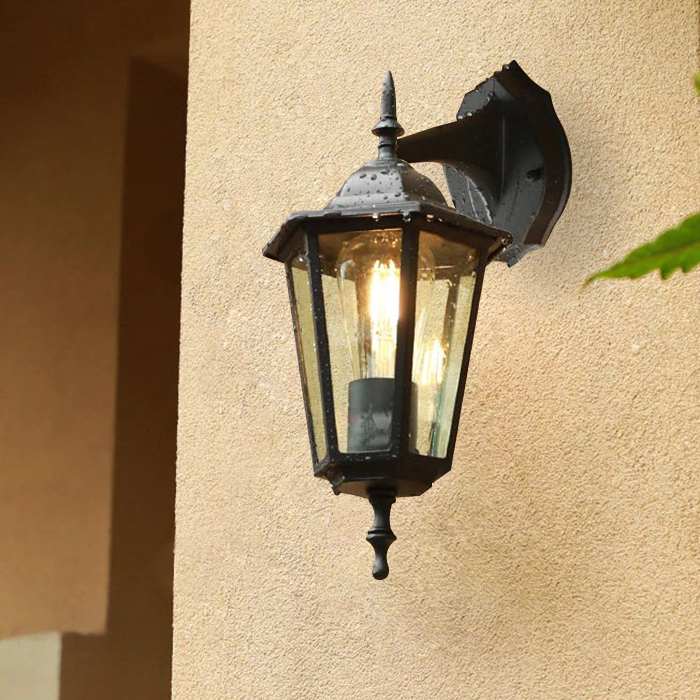 Kinkiet Ogrodowy Elewacyjny Zewnętrzny E27 LATARNIA do DOŁU Czarna BELLIS LUMILED - trzecia cecha produktu