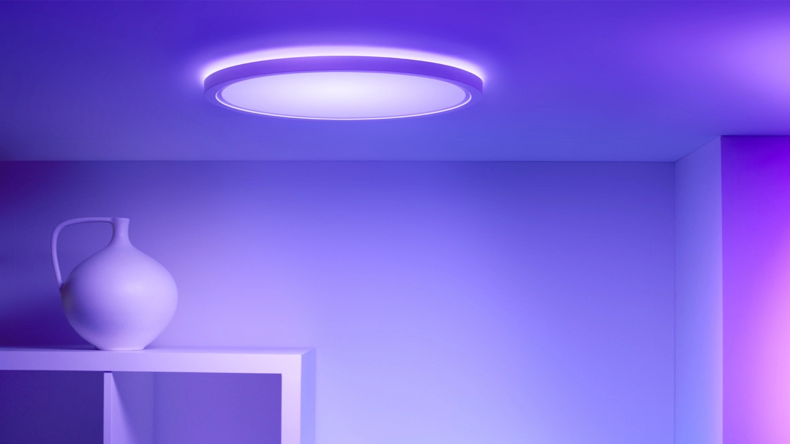 Plafon LED Lampa Sufitowa Natynkowa 32W 3750lm 2700-6500K RGB + TW 54.5cm Biała Okrągła Inteligentna SMART WiFi Bluetooth Aplikacja Superslim WiZ - druga cecha produktu