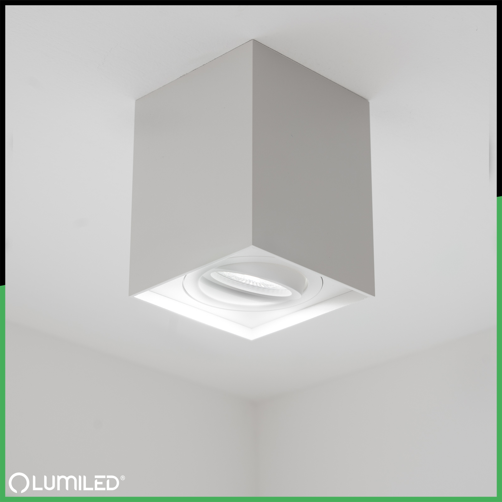 Oprawa Natynkowa HALOGENOWA Spot Tuba Ruchoma GU10 Kwadratowa Biała 115mm AMAT-L LUMILED - pierwsza cecha produktu