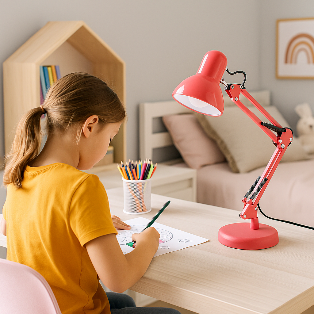 Lampka Biurkowa Kreślarska Stołowa E27 TOBI Czerwona Lumiled + uchwyt na blat - obszar zastosowań