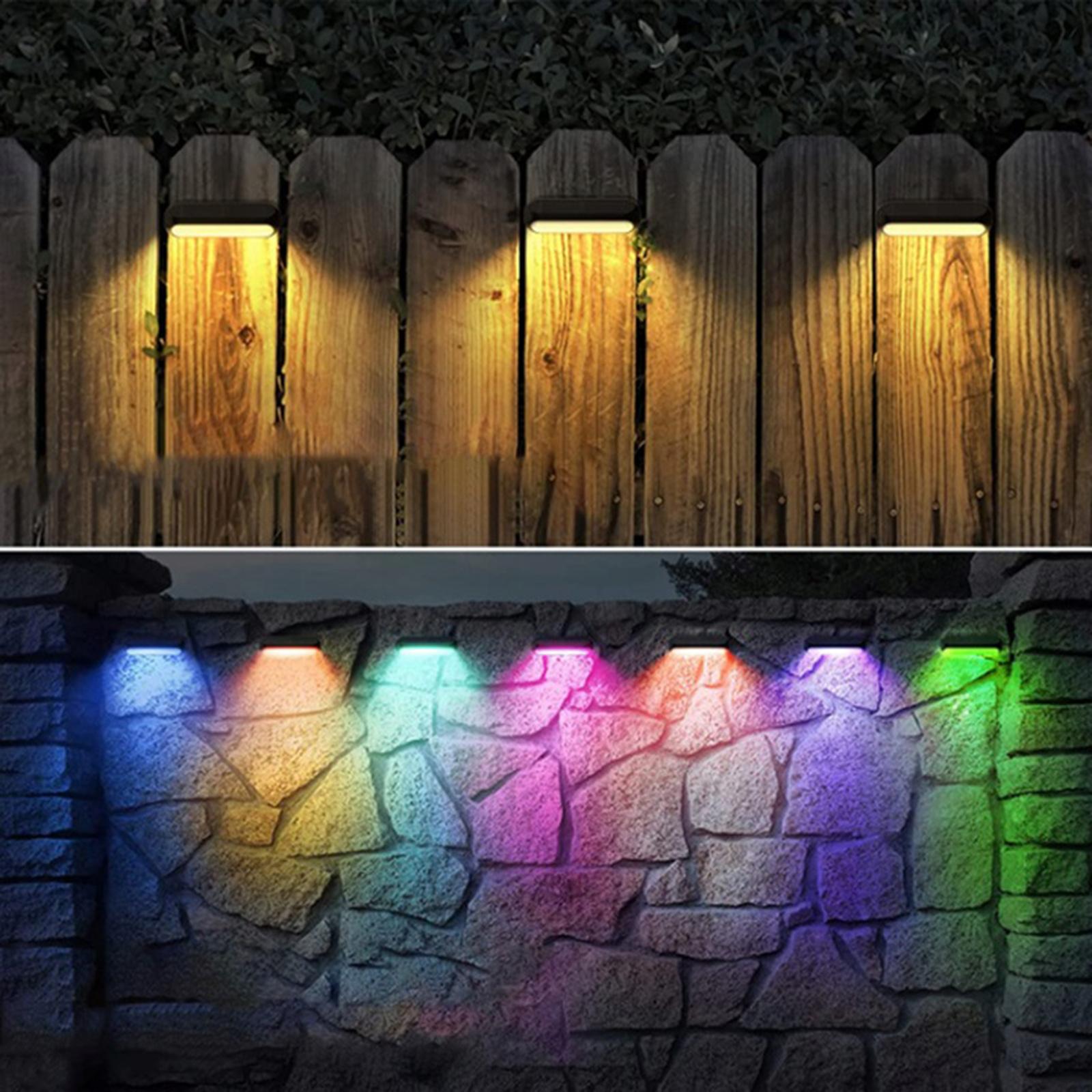 Lampa Solarna Ogrodowa LED Kinkiet Ścienny Elewacyjny 3000K + RGB KEOS LUMILED - aranżacja