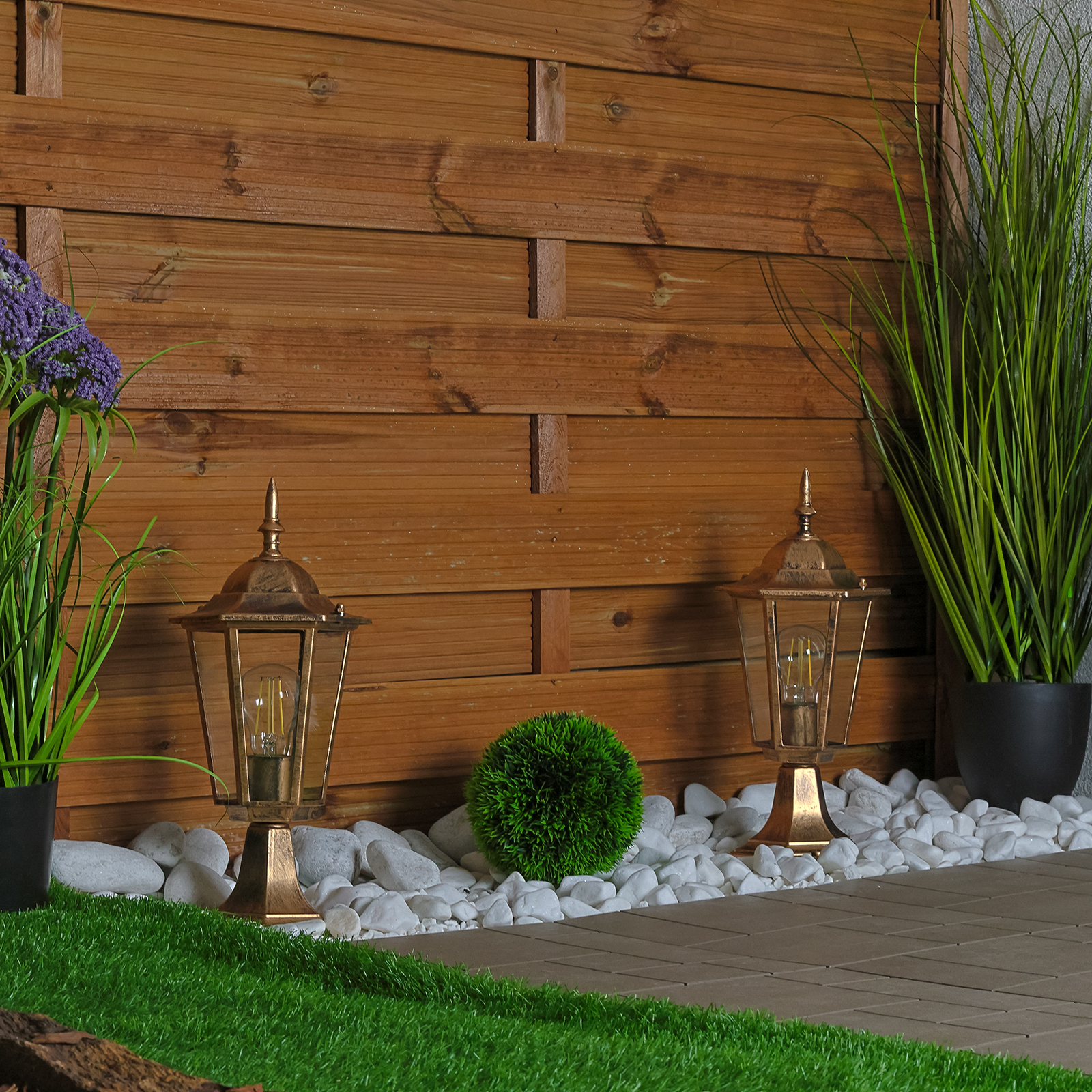 Lampa Ogrodowa Zewnętrzna E27 SŁUPEK LATARNIA 39cm Patyna BELLIS LUMILED - obszar zastosowań