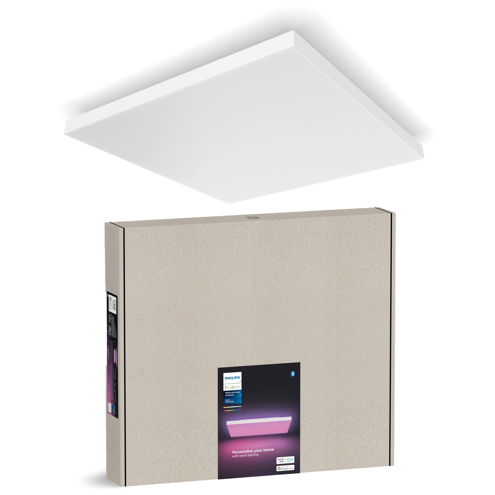 Panel LED Lampa Sufitowa Natynkowa 60x60 cm 67W 4850lm IP20 White and Color Ambiance RGB + TW Biała Inteligentna SMART Zigbee Bluetooth Datura Philips HUE - główne zdjęcie produktu