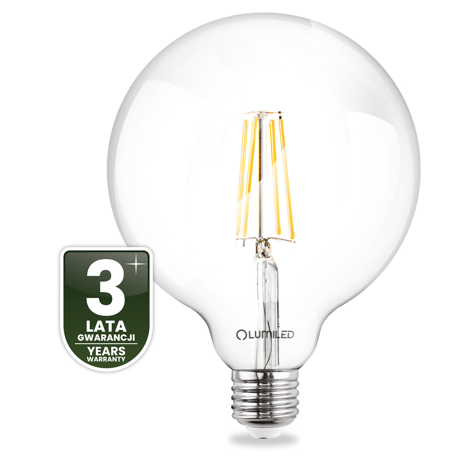 3x Żarówka LED E27 Kula G125 7W = 60W 806lm 4000K Neutralna 360° FILAMENT LUMILED - czwarta cecha produktu