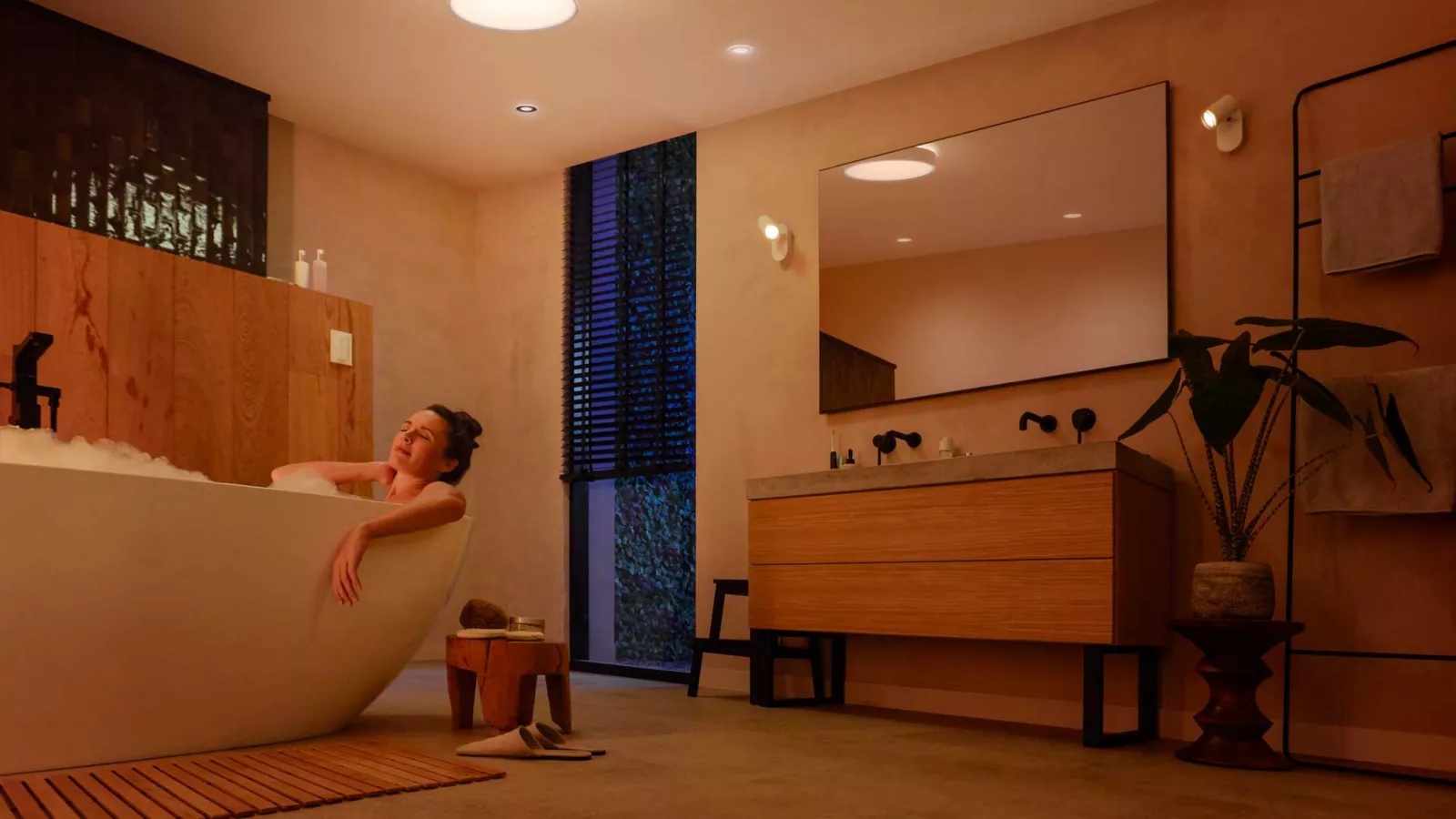 Plafon LED Lampa Sufitowa Natynkowa 33.5W 4300lm IP44 White Ambiance TW Biała 42.5cm Inteligentna SMART Zigbee Bluetooth Devere Philips HUE - druga cecha produktu