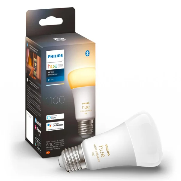 Żarówka LED E27 A60 11W = 75W 1055lm 2200-6500K CCT SMART Inteligentna Bluetooth ZigBee White Ambiance Philips HUE - główne zdjęcie produktu