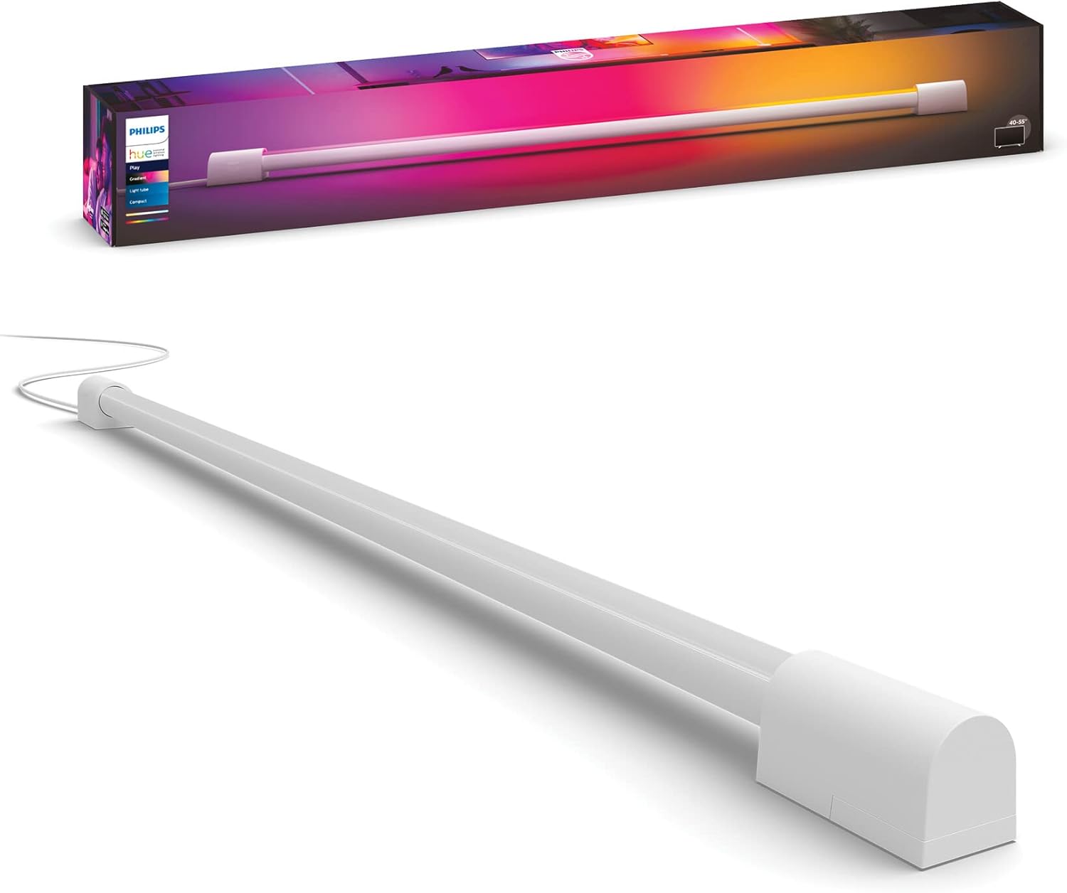 Lampa Liniowa LED Light Bar TUBA 90cm Gradient 17.4W 1540lm IP20 White and Color Ambiance RGB + TW Biała Inteligentna SMART Zigbee Bluetooth Play Tube Philips HUE - główne zdjęcie produktu