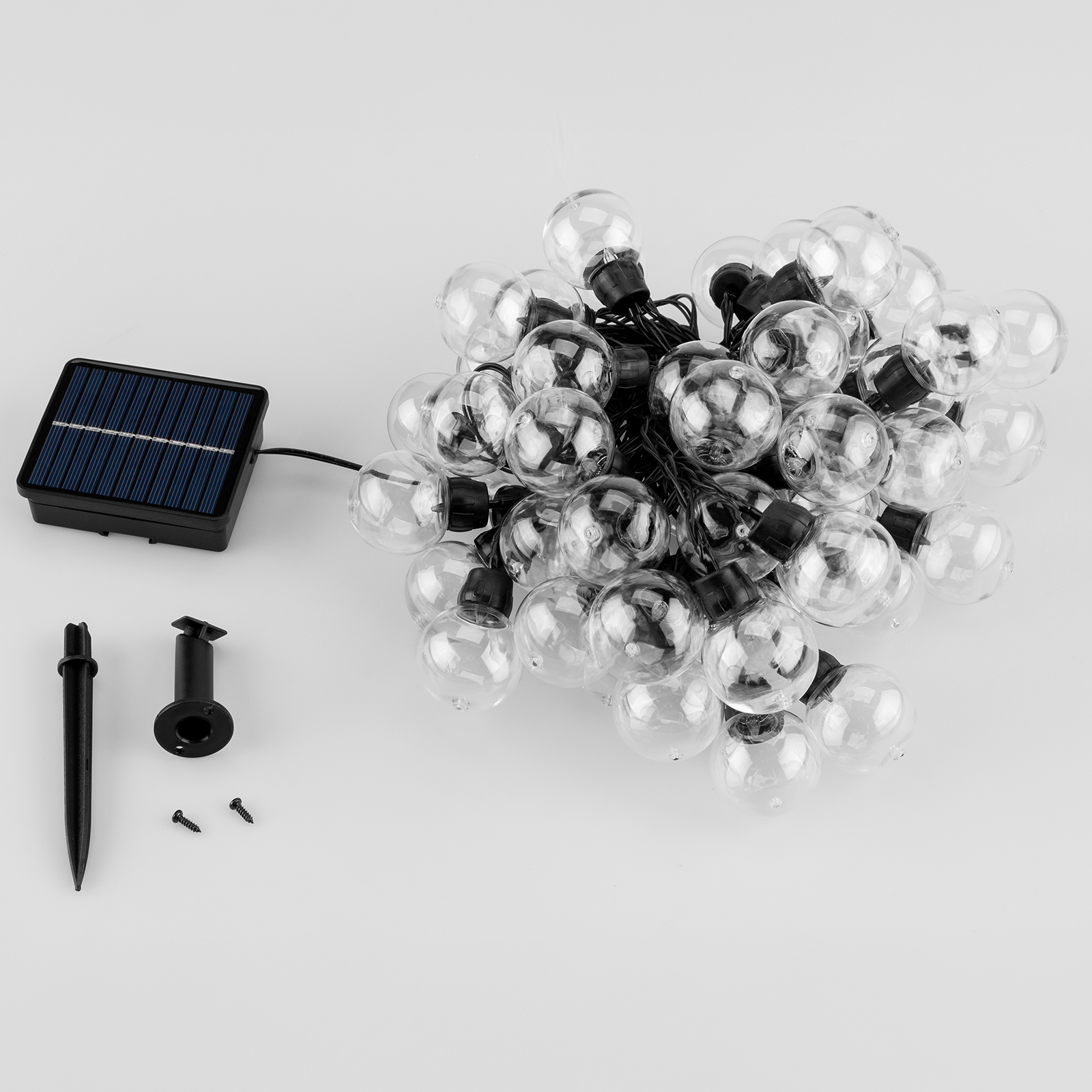 Girlanda Solarna Ogrodowa 50x LED Ozdobne Kuleczki 16.7m Ciepła 3000K GLADI 2 LUMILED - skład produktu