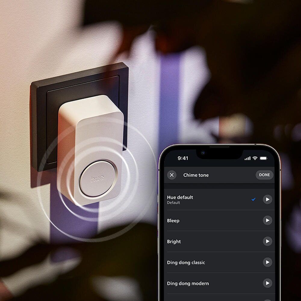 Inteligentny Dzwonek do Drzwi Odbiornik Biały SMART Zigbee Chime Secure Philips HUE - trzecia cecha produktu