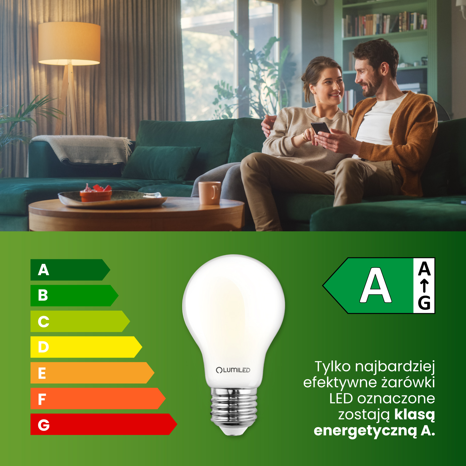 Żarówka LED E27 A60 4W = 60W 840lm 3000K Ciepła 360° FILAMENT LUMILED - czwarta cecha produktu
