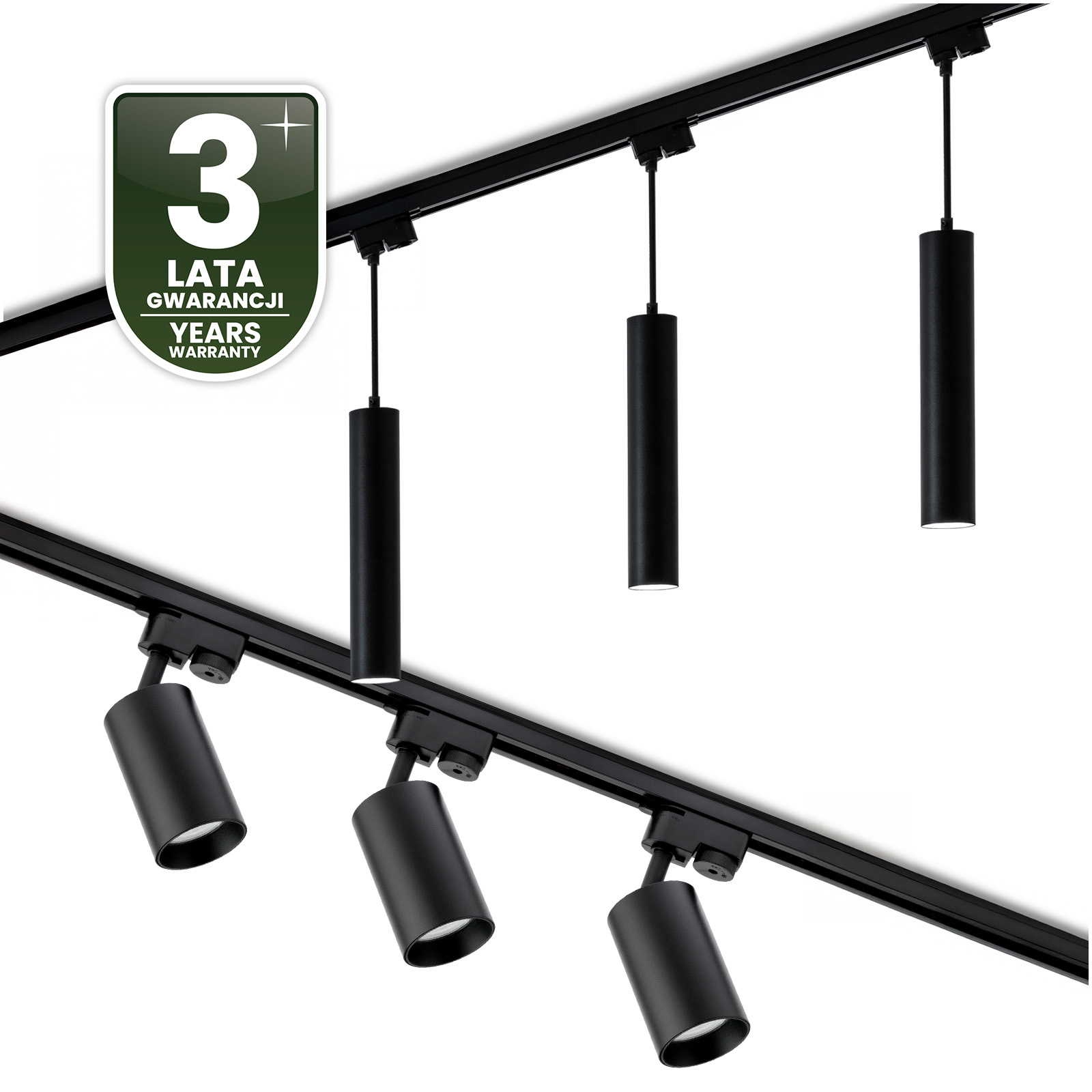 Zestaw Szyna Oświetleniowa Szynoprzewód 3m + 6x Reflektor Szynowy GU10 + Łącznik Kątowy Czarny LUMILED - czwarta cecha produktu