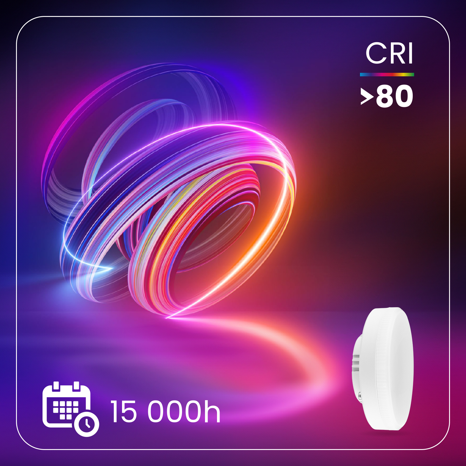 Żarówka LED GX53 Reflektor 12W = 75W 1100lm 4000K Neutralna 120° LUMILED - druga cecha produktu
