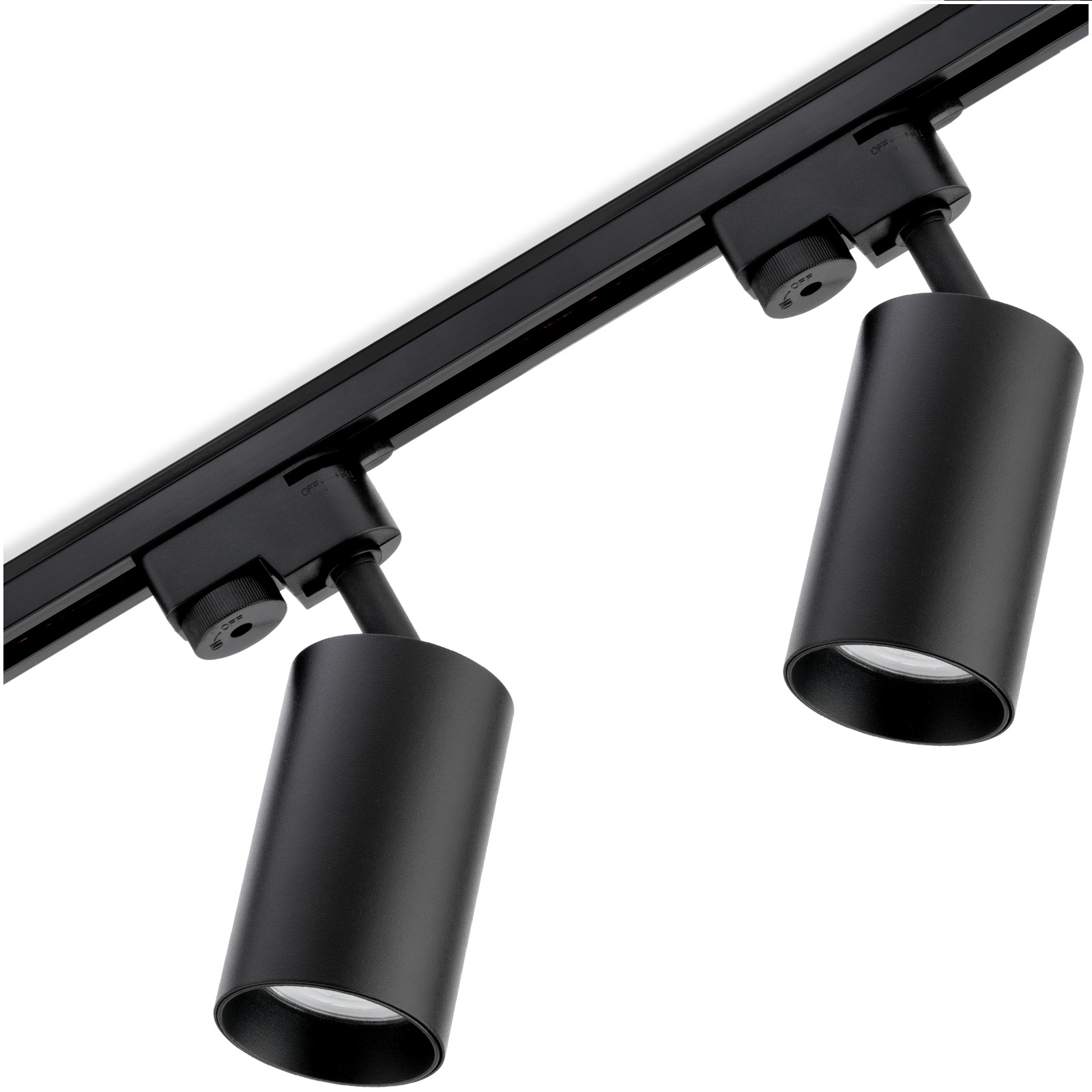 Zestaw Szyna Oświetleniowa Szynoprzewód 1m + 2x Reflektor Szynowy SAGI GU10 Czarny LUMILED - główne zdjęcie produktu