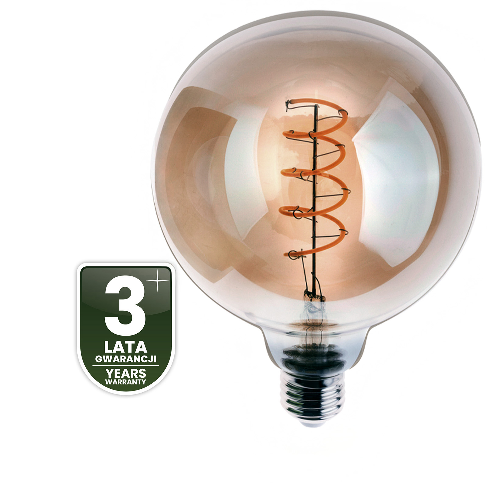 Żarówka LED E27 Kula G125 6W = 50W 660LM 2200K Ciepła 360° Dymiona Filament LUMILED - czwarta cecha produktu