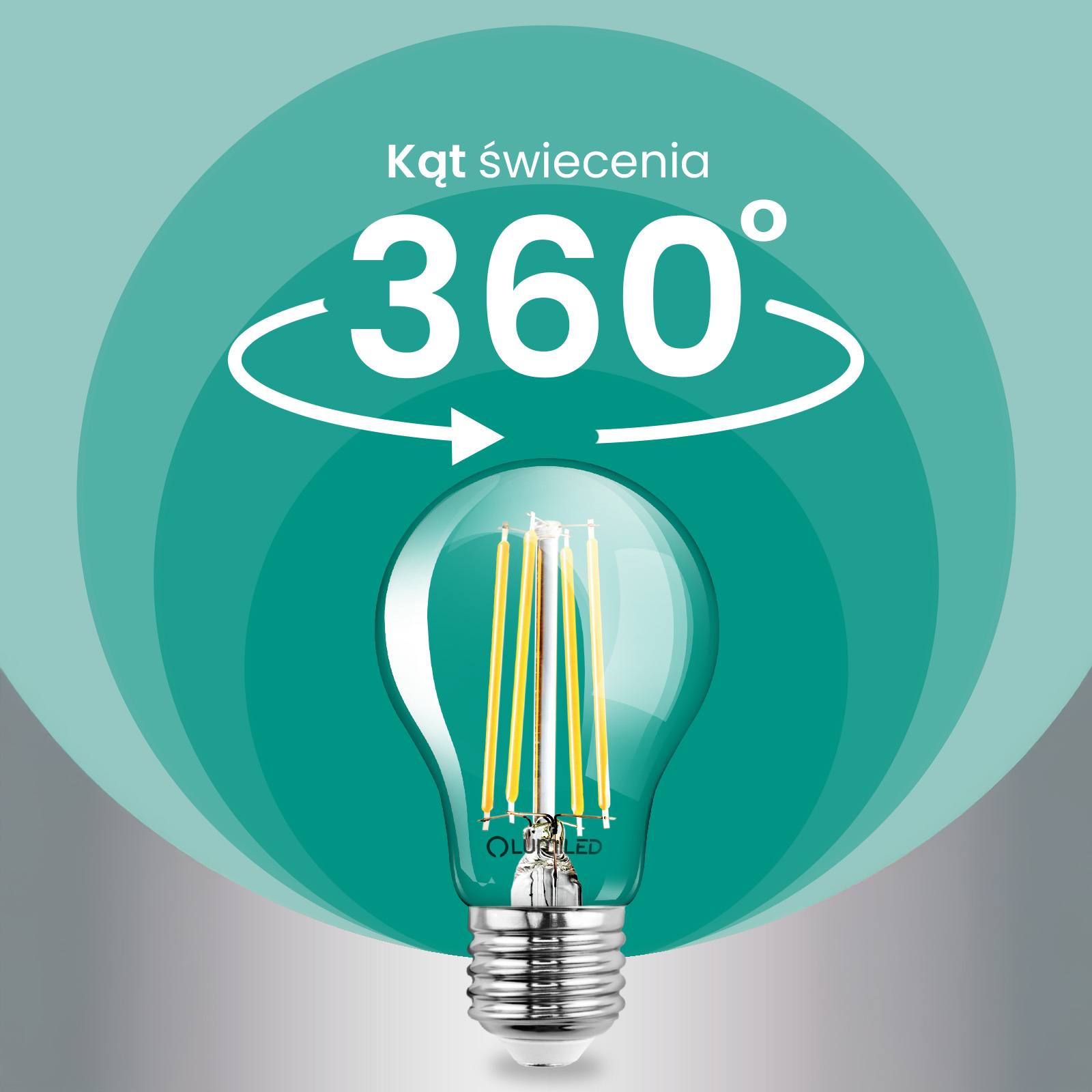 Żarówka LED E27 A60 3,8W 840lm = 60W 2700K Ciepła 360° Filament KLASA A LUMILED - druga cecha produktu