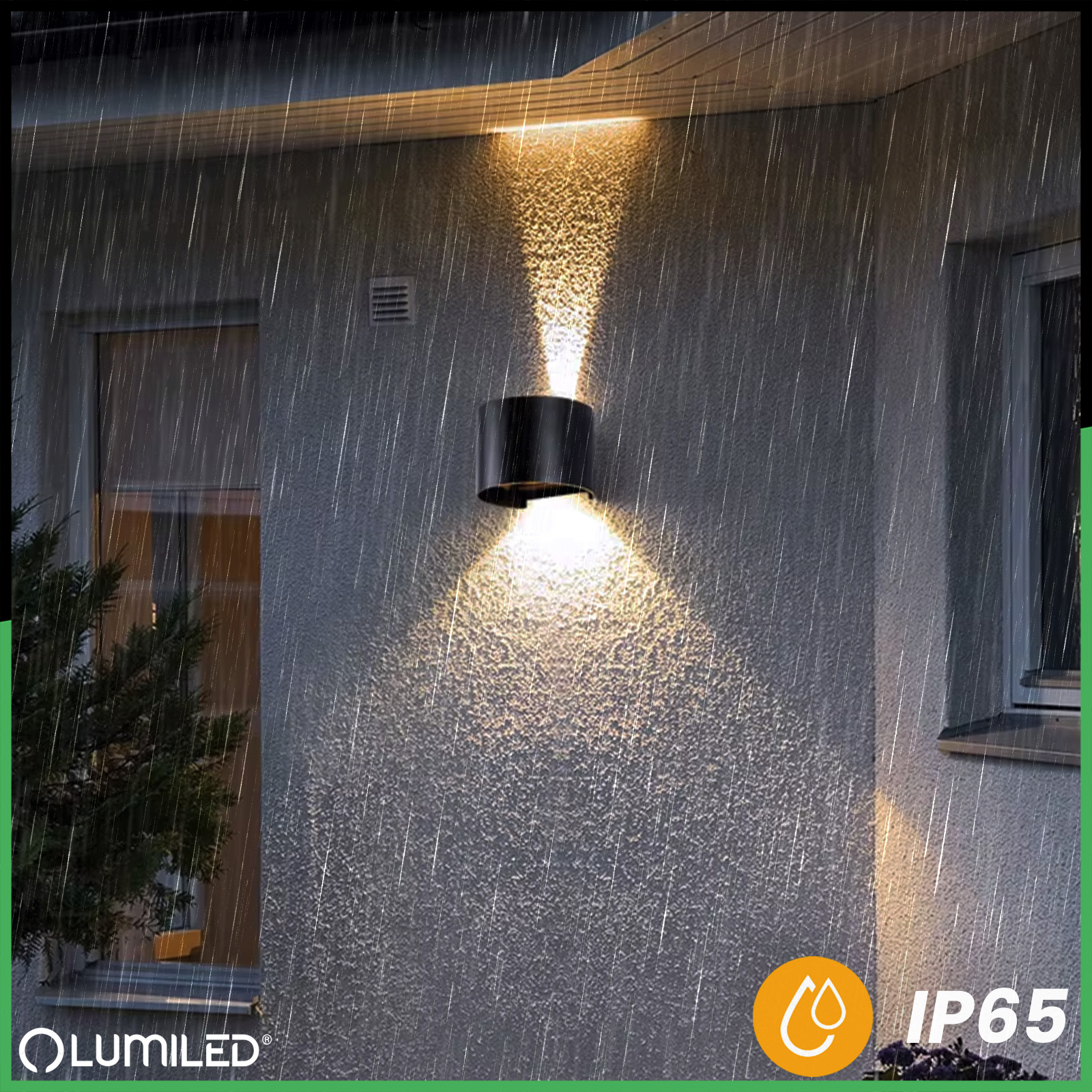 Kinkiet Ogrodowy Elewacyjny LED 2x3W 4000K Regulowany góra dół Czarny PINUS LUMILED - trzecia cecha produktu