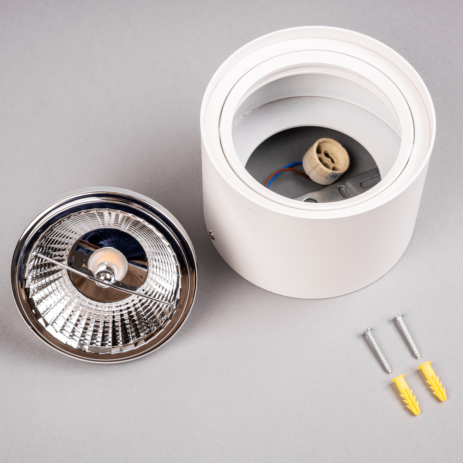 Oprawa Natynkowa HALOGENOWA 15W Spot Tuba Ruchoma Biała Żarówka LED GU10 ES111 COB 3000K LUMILED - skład produktu